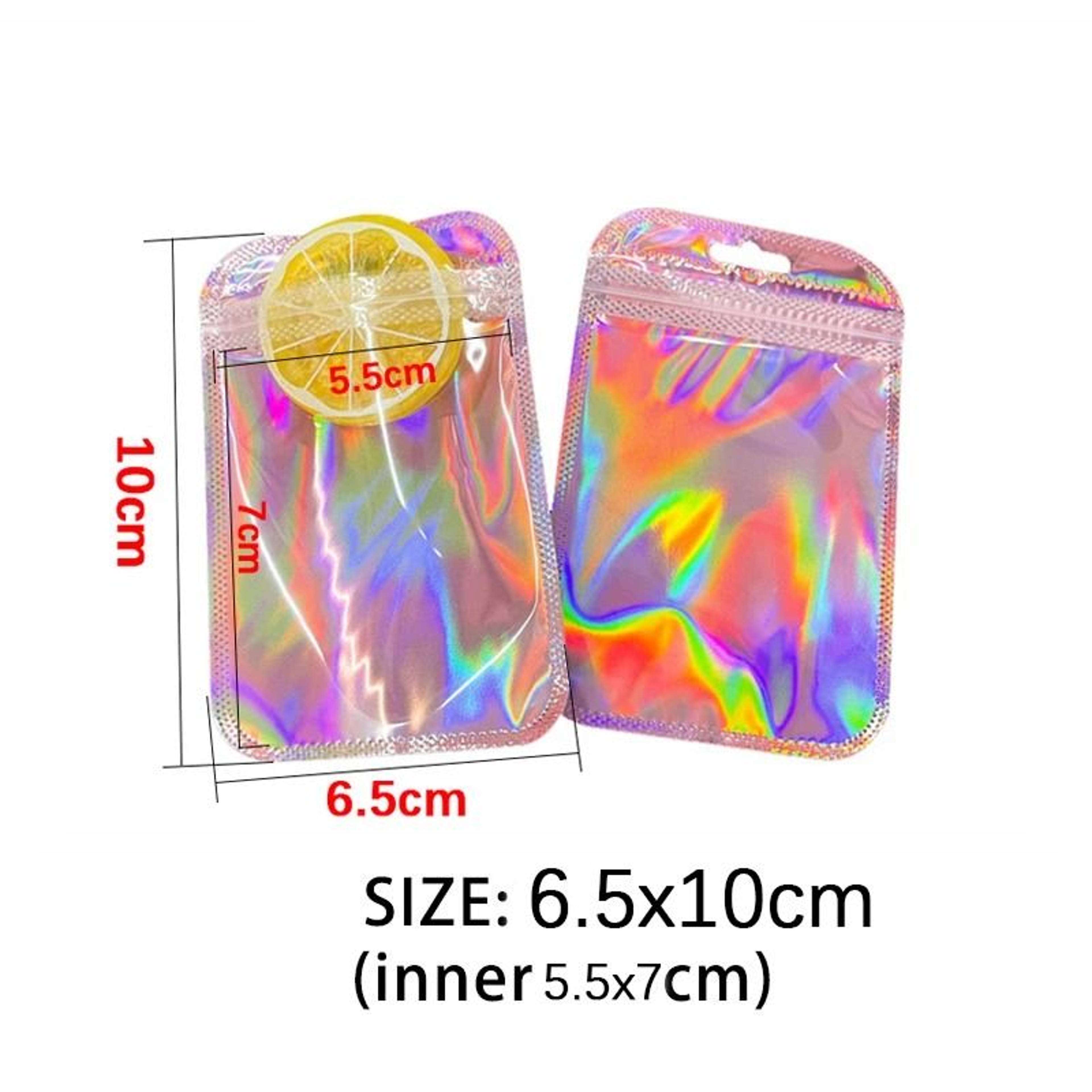 Iridescent SelfSealing Bags  HighPerformance Pink Laser Plastic Pouches  Resealable Zip Lock Packag 8