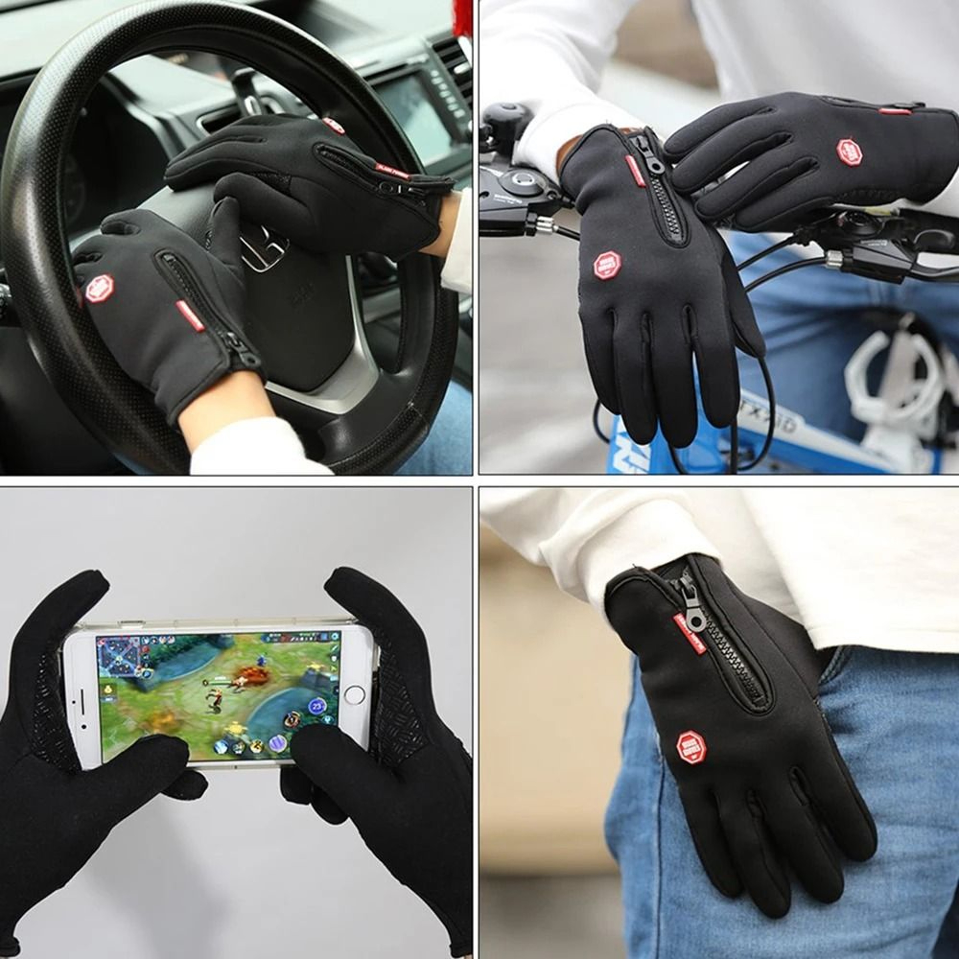 Winter Cycling  Motorcycle Gloves  HighPerformance Fleece Touch Screen Thermal Gloves 5