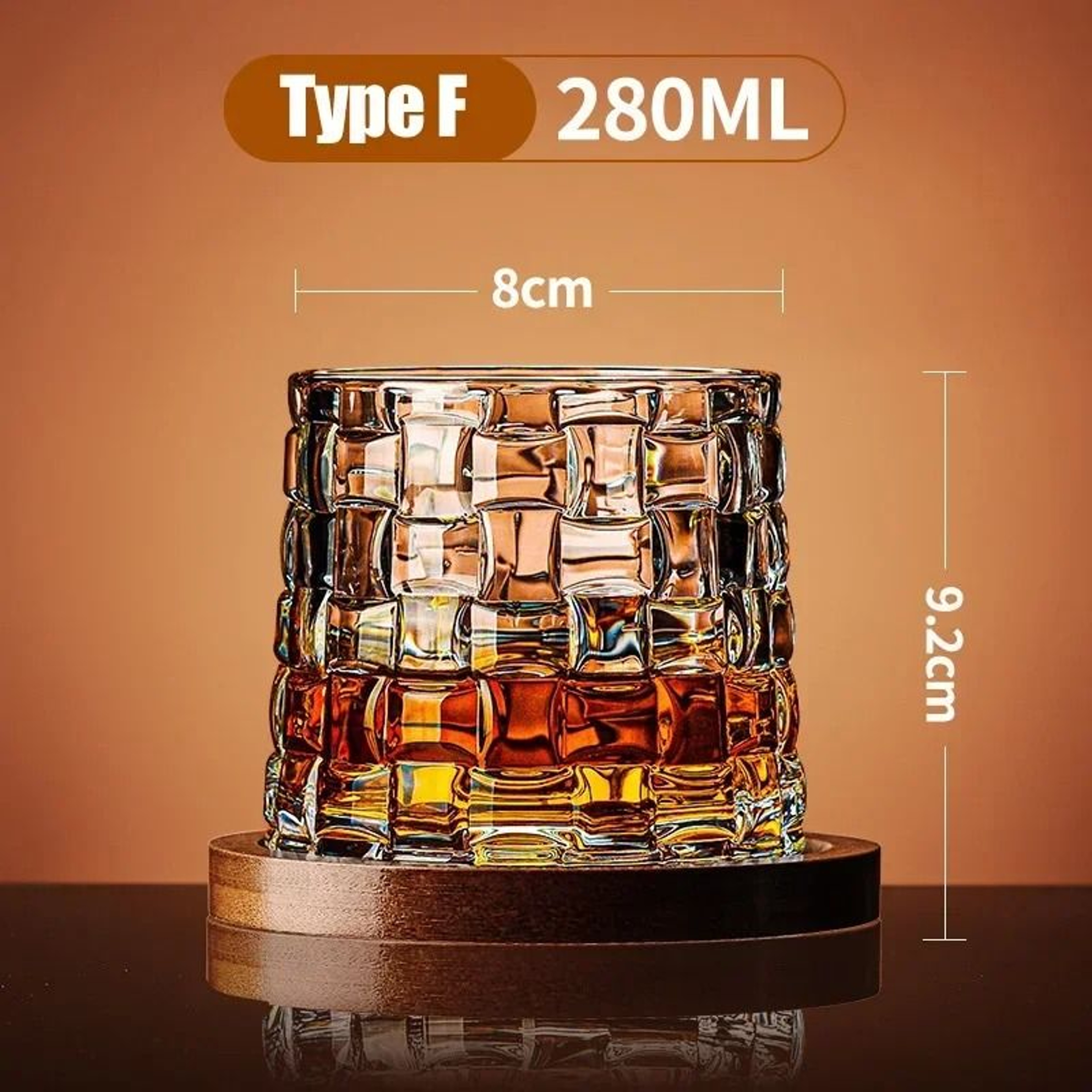 Rotating Crystal Whiskey Tumbler  HighPerformance Spinning Brandy Glass With Precision Base 6