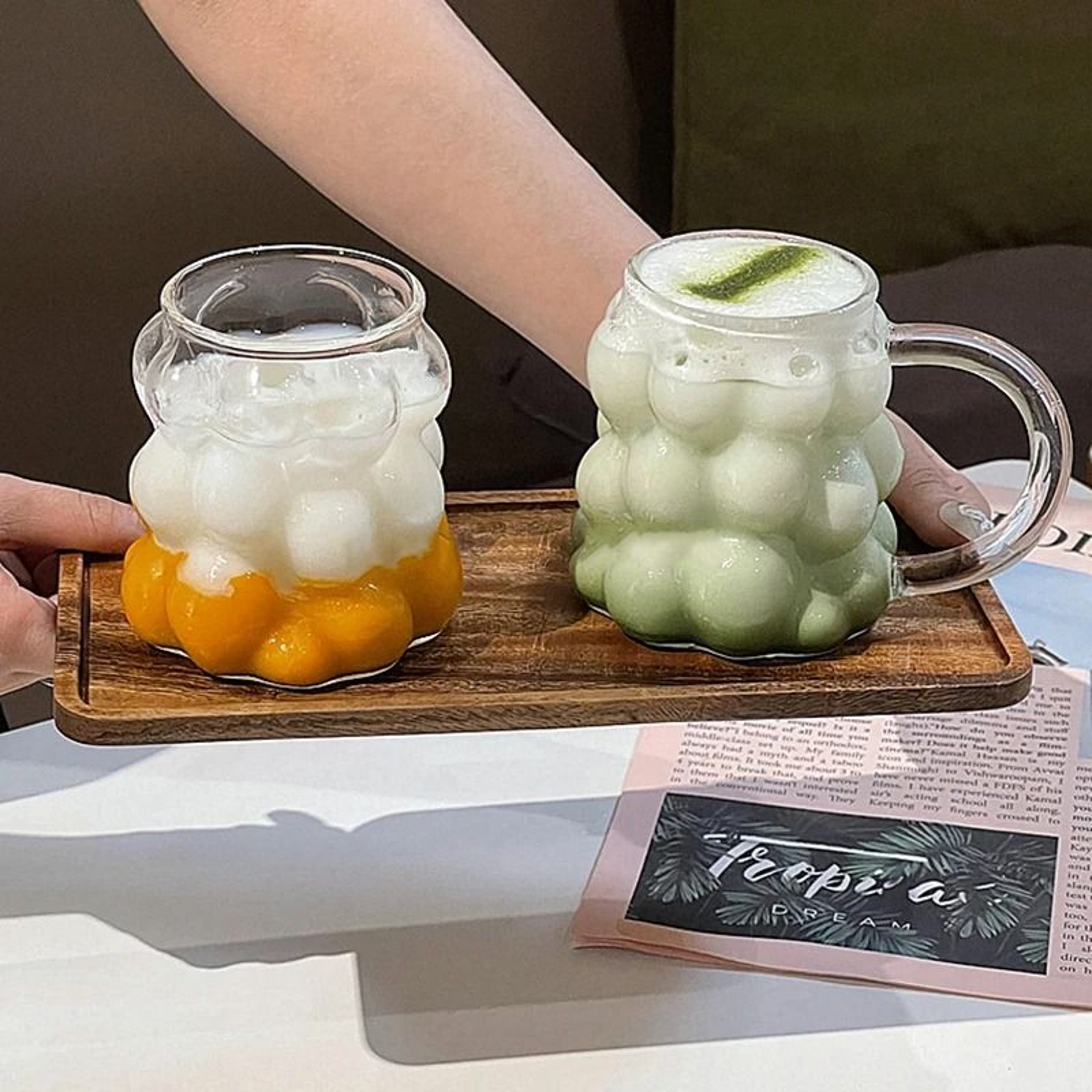 INS 3D Rose Glass Cup  Unique HeatResistant Tumbler  HighPerformance Floral Juice Mug 2