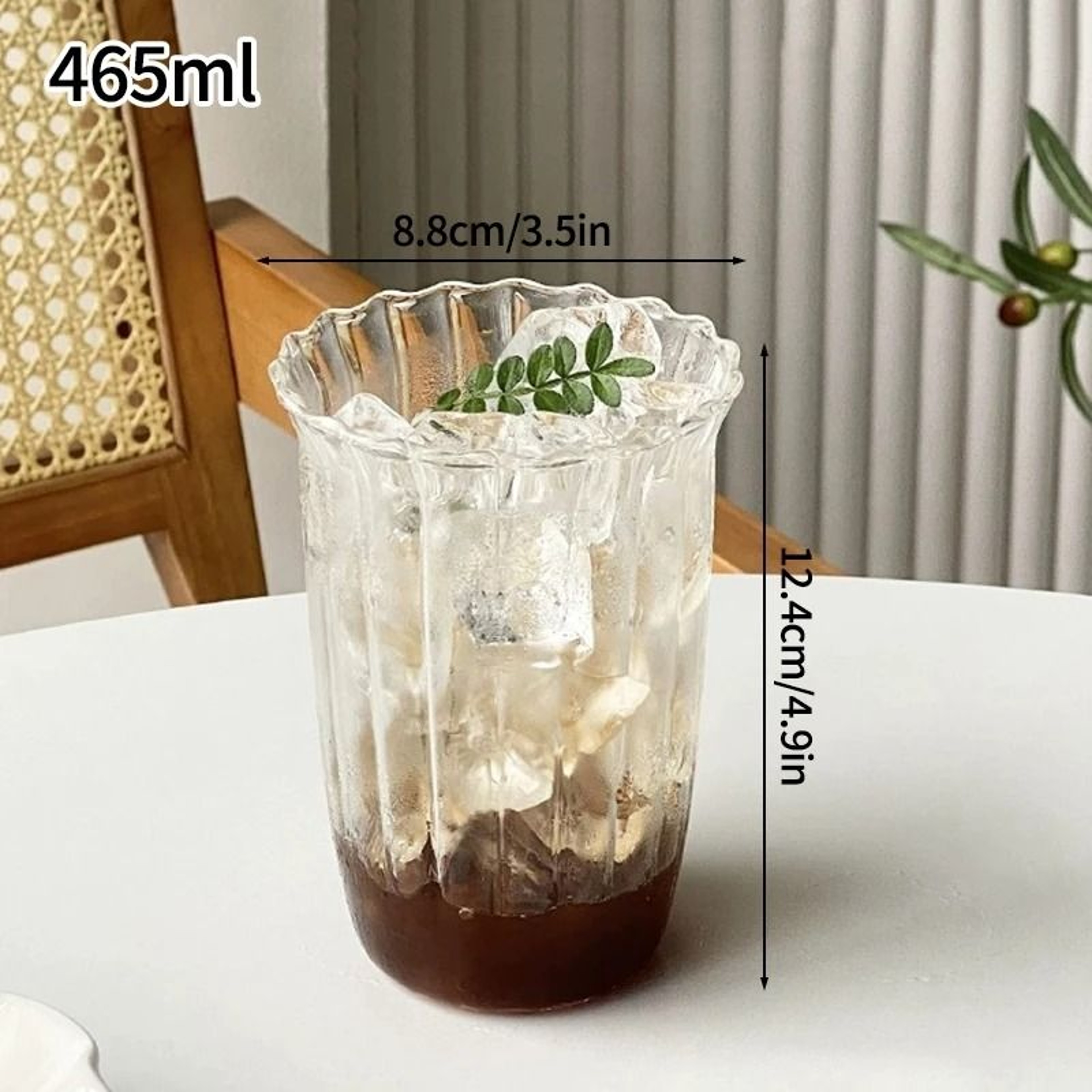 INS 3D Rose Glass Cup  Unique HeatResistant Tumbler  HighPerformance Floral Juice Mug 16