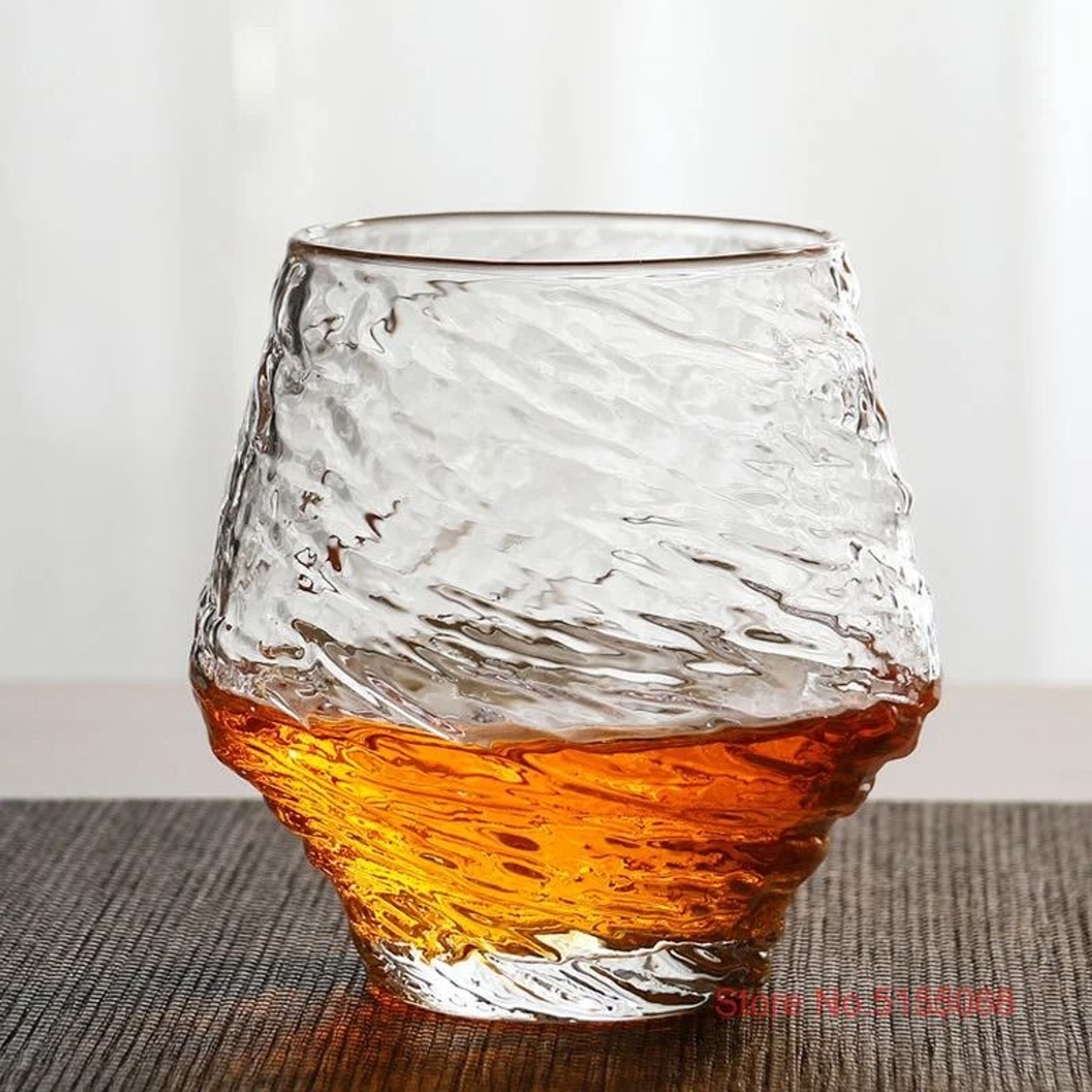 Japanese Hazy Air Whiskey Tumbler  HighPerformance Hammer Pattern Brandy  Wine Glass 4