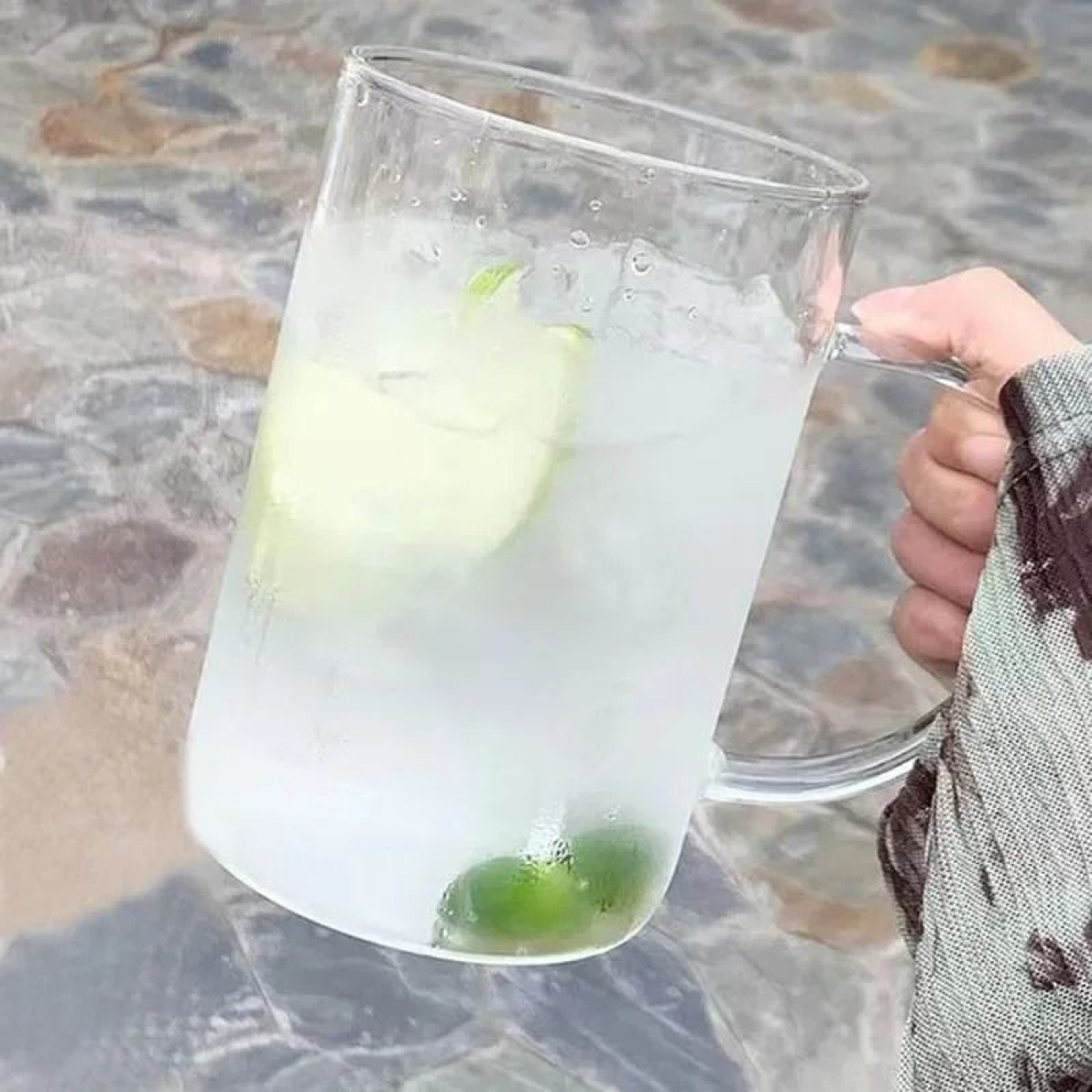 1L HighCapacity Glass Tumbler  HighPerformance HeatResistant Drinking Mug With Lid  Straw 1
