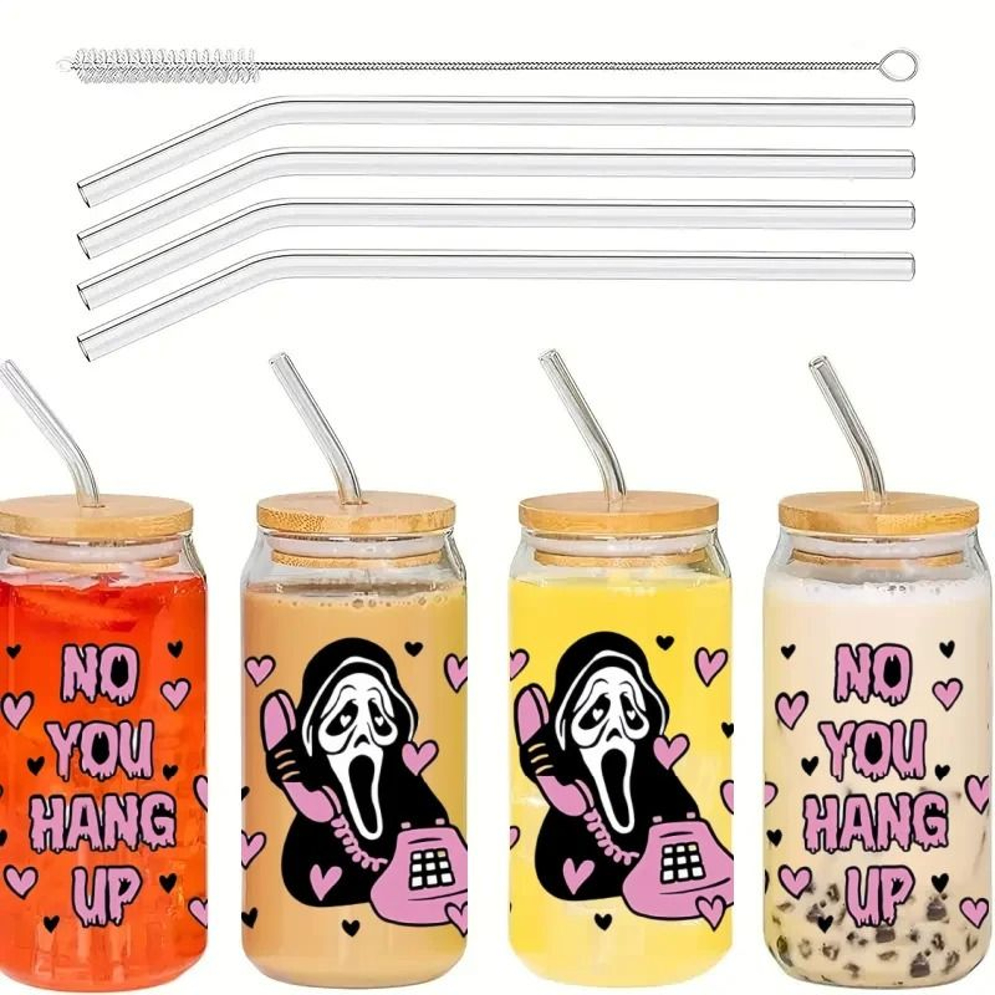 Halloween Party Glass Tumbler Set  HighPerformance 186oz 550ml Festive Coffee  Juice Mugs 0