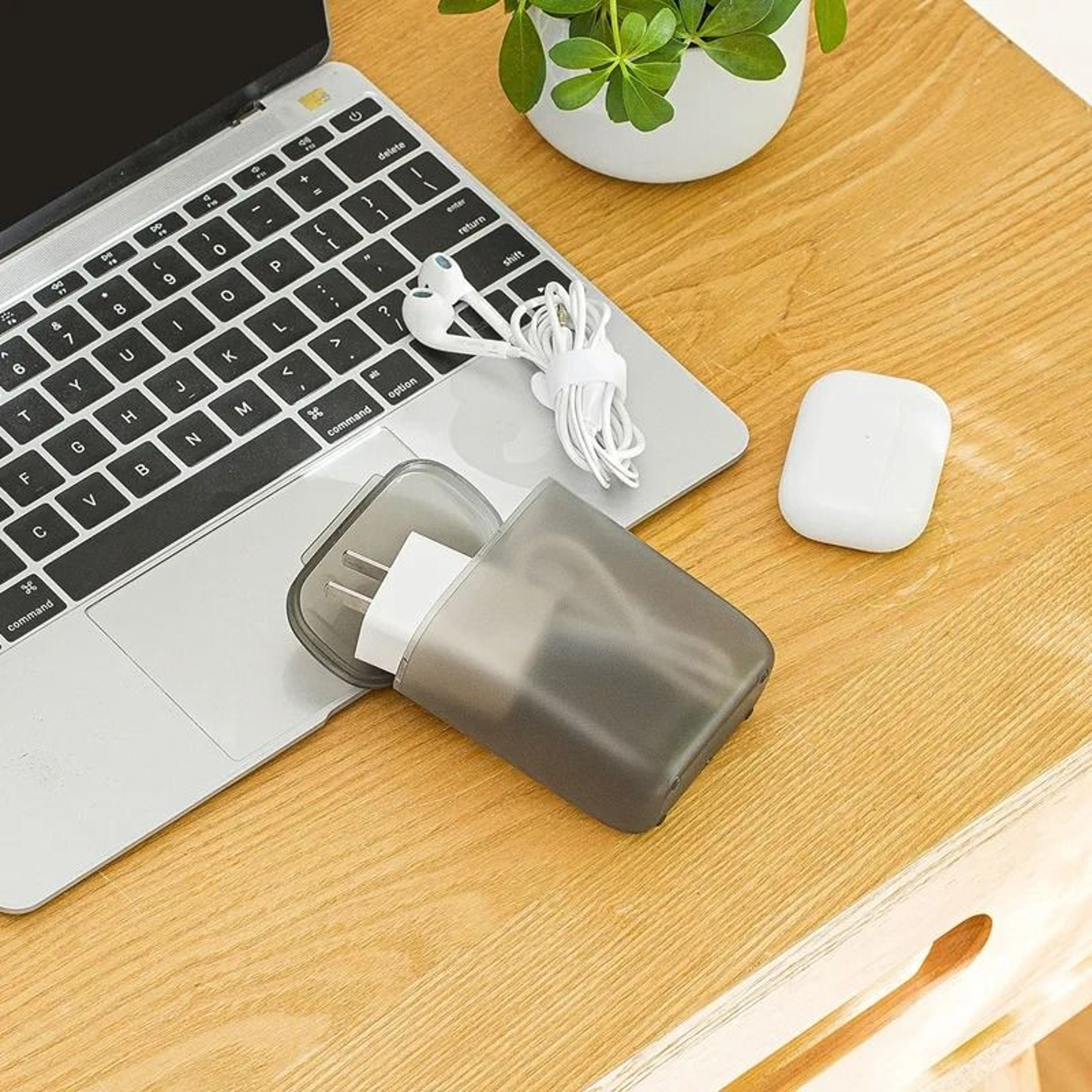 Desktop Data Cable Storage Box  HighPerformance MultiGrid Travel Organizer  Cord Management Case Fo 2