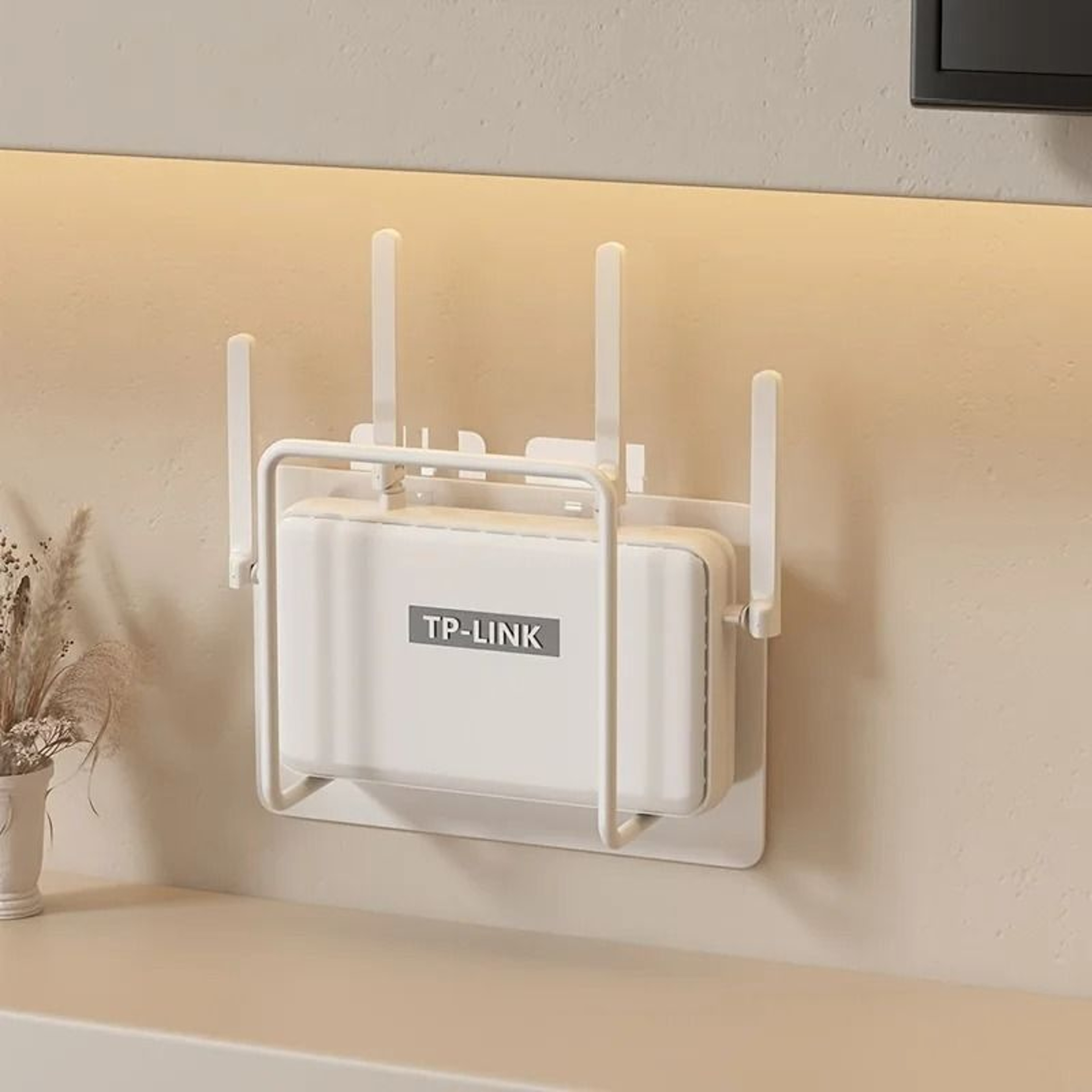 NonDrilling WallMounted Router Bracket  HighPerformance MultiPurpose Cast Iron Storage Rack 3