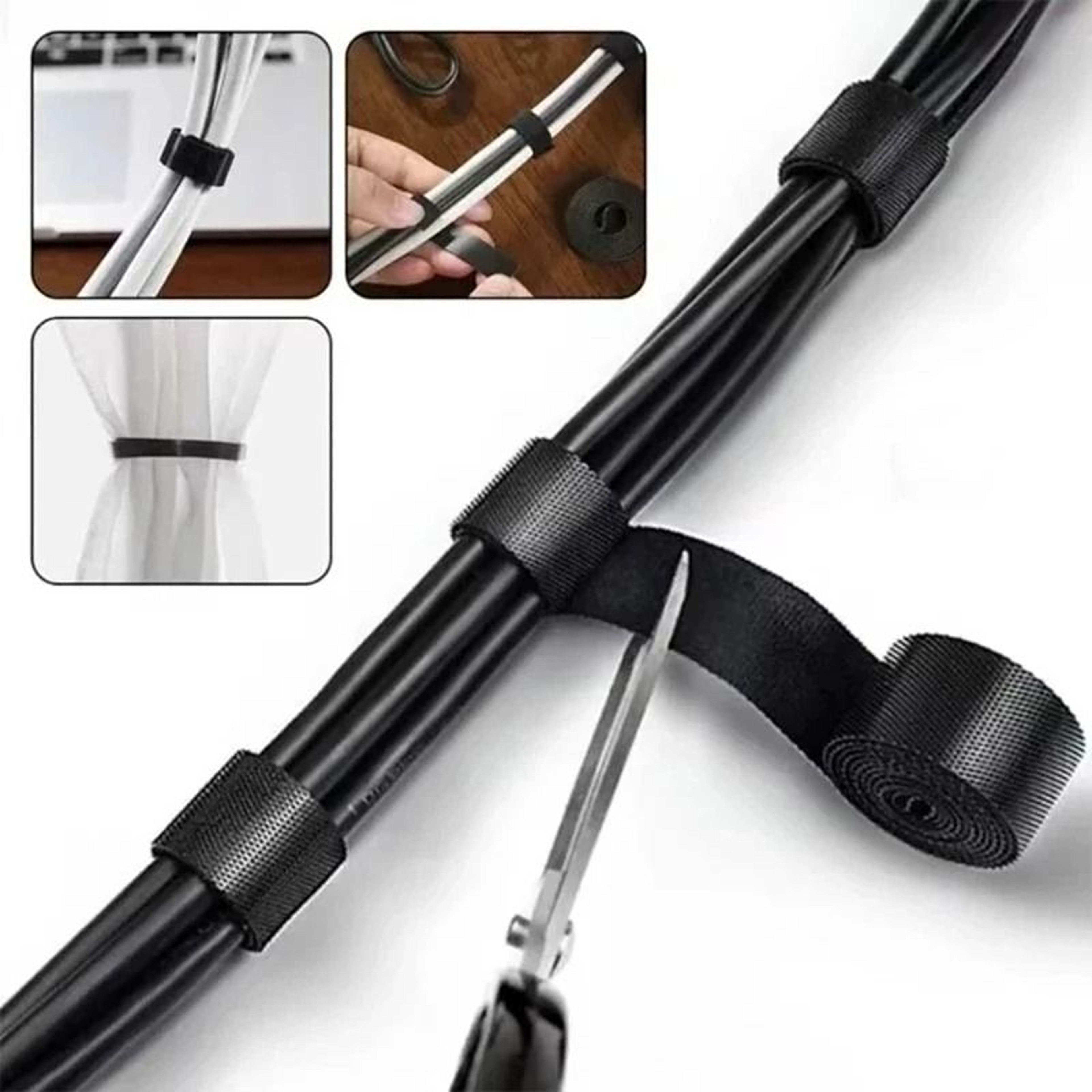 5M Reusable Cable Organizer  HighPerformance FreeCut Fastening Tape For Professional Desk Wire Stor 2