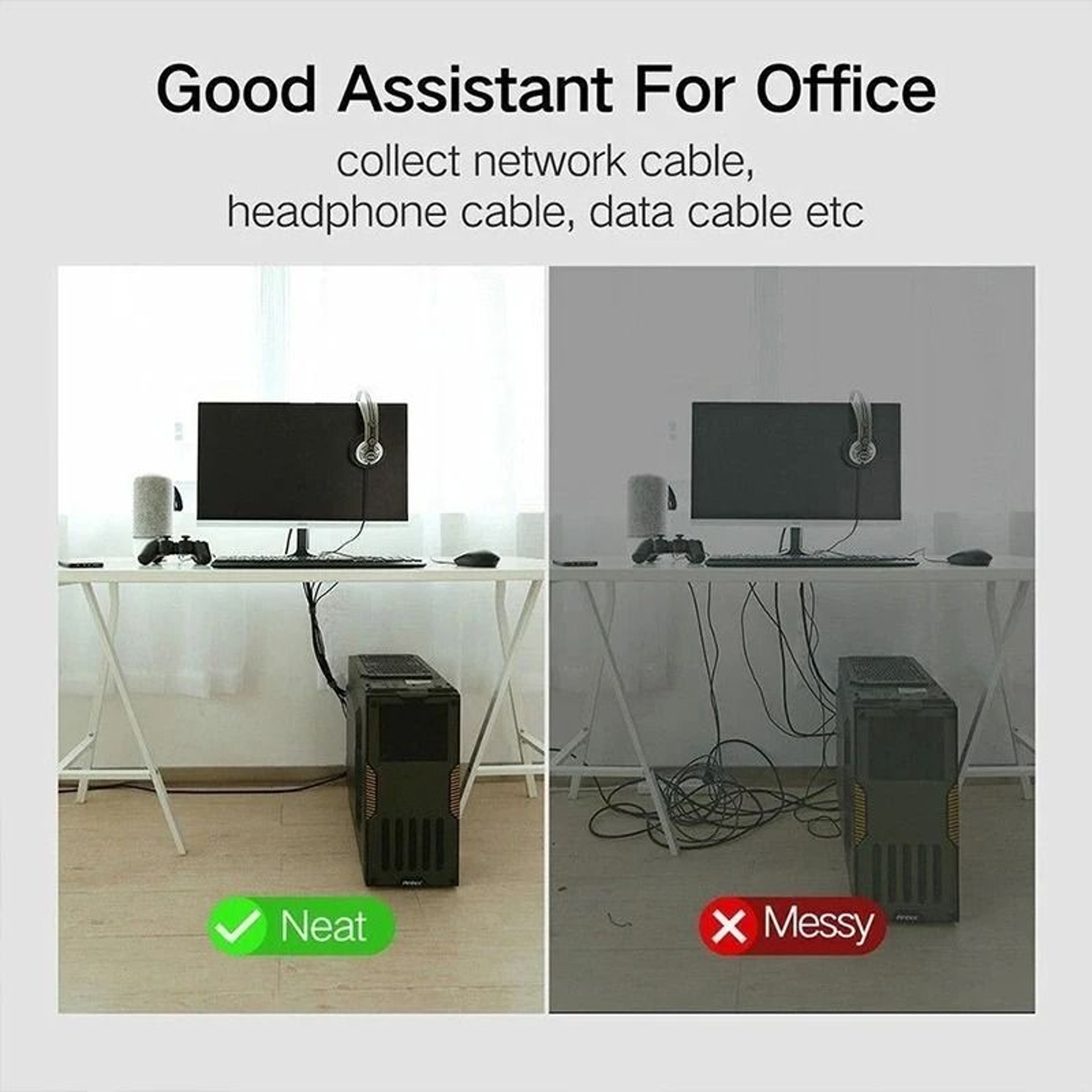 5M Reusable Cable Organizer  HighPerformance FreeCut Fastening Tape For Professional Desk Wire Stor 4