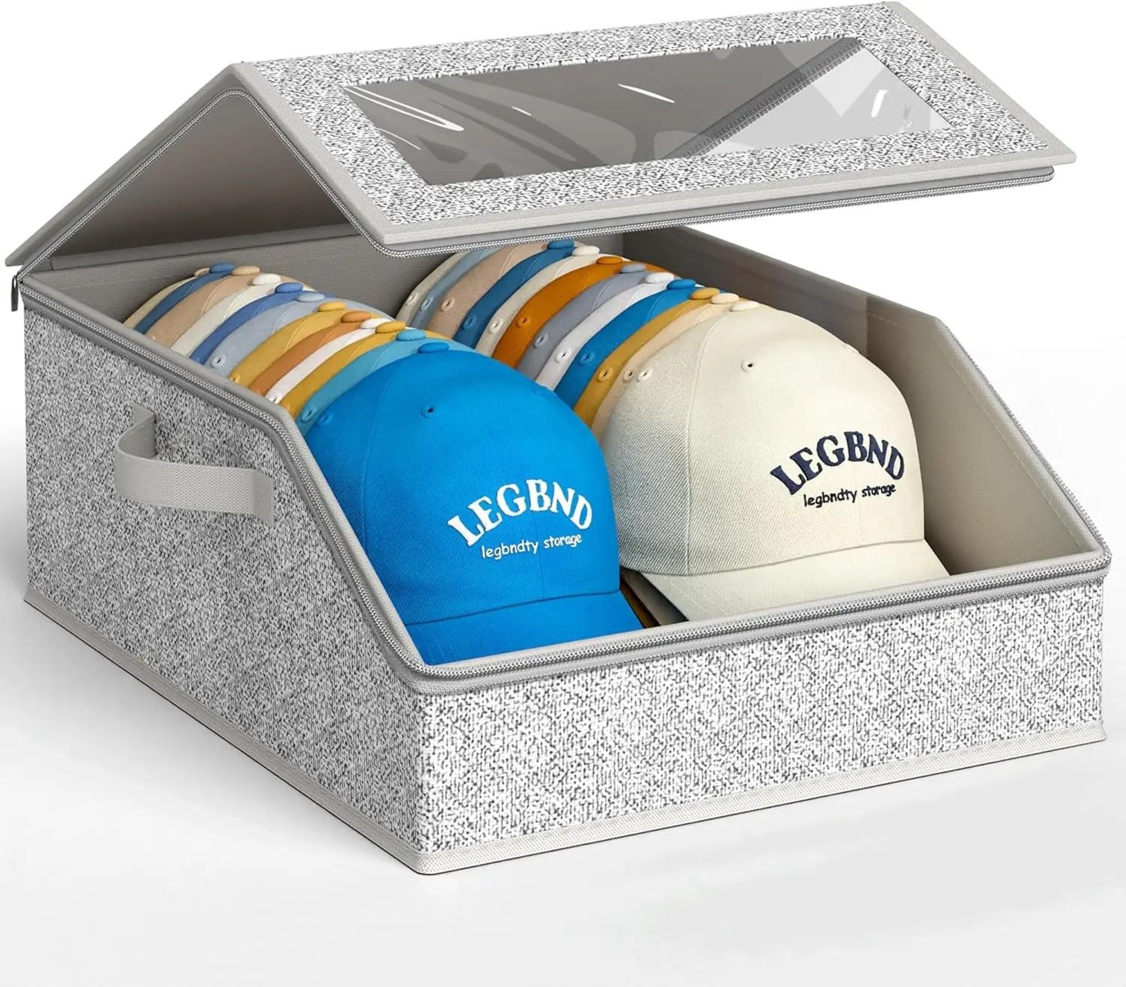 Foldable Baseball Cap Storage Box  Dustproof Zipper Hat Organizer For Wardrobes 7