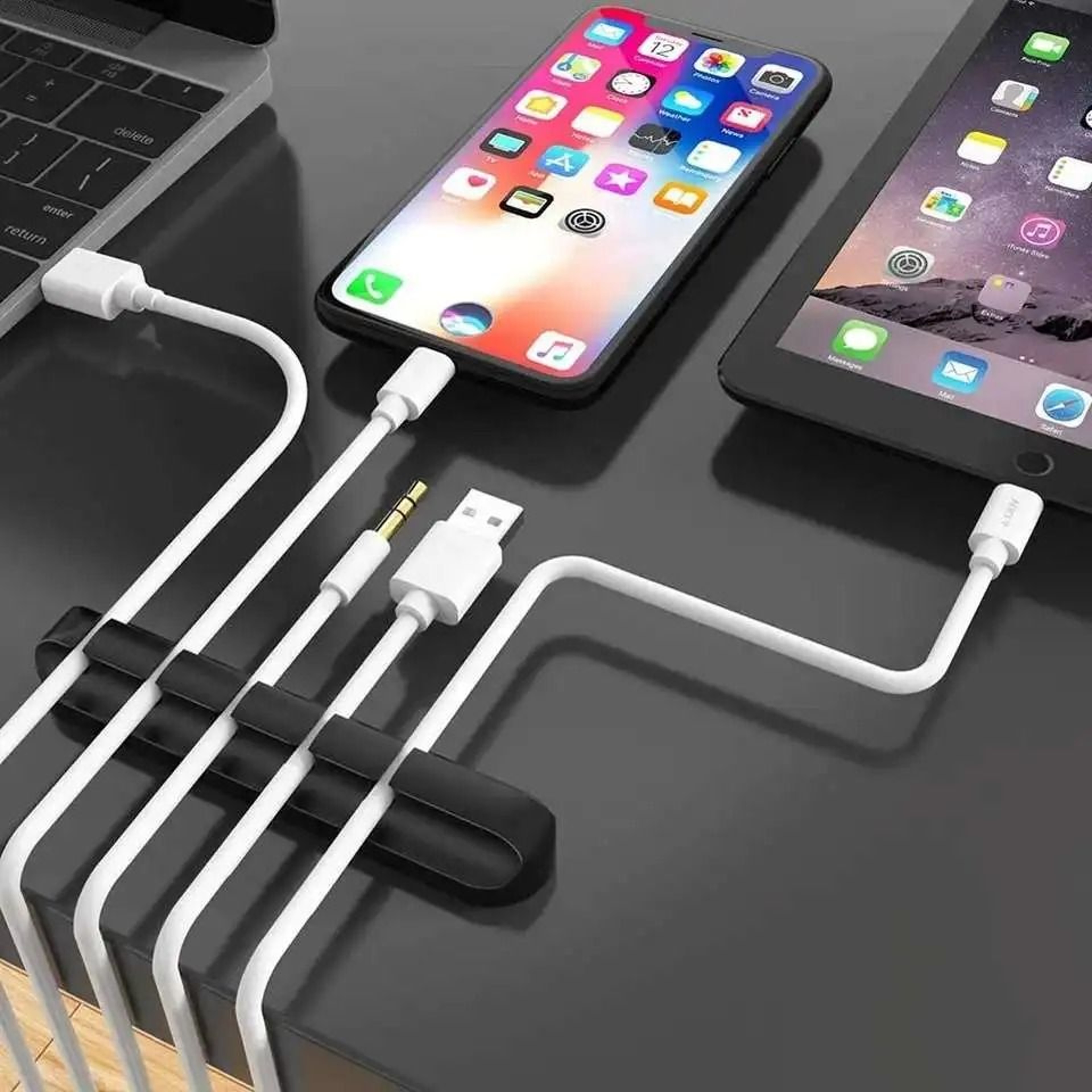 Silicone USB Cable Organizer  HighPerformance Desktop Tidy Clips  Mouse Wire Management Holder 3