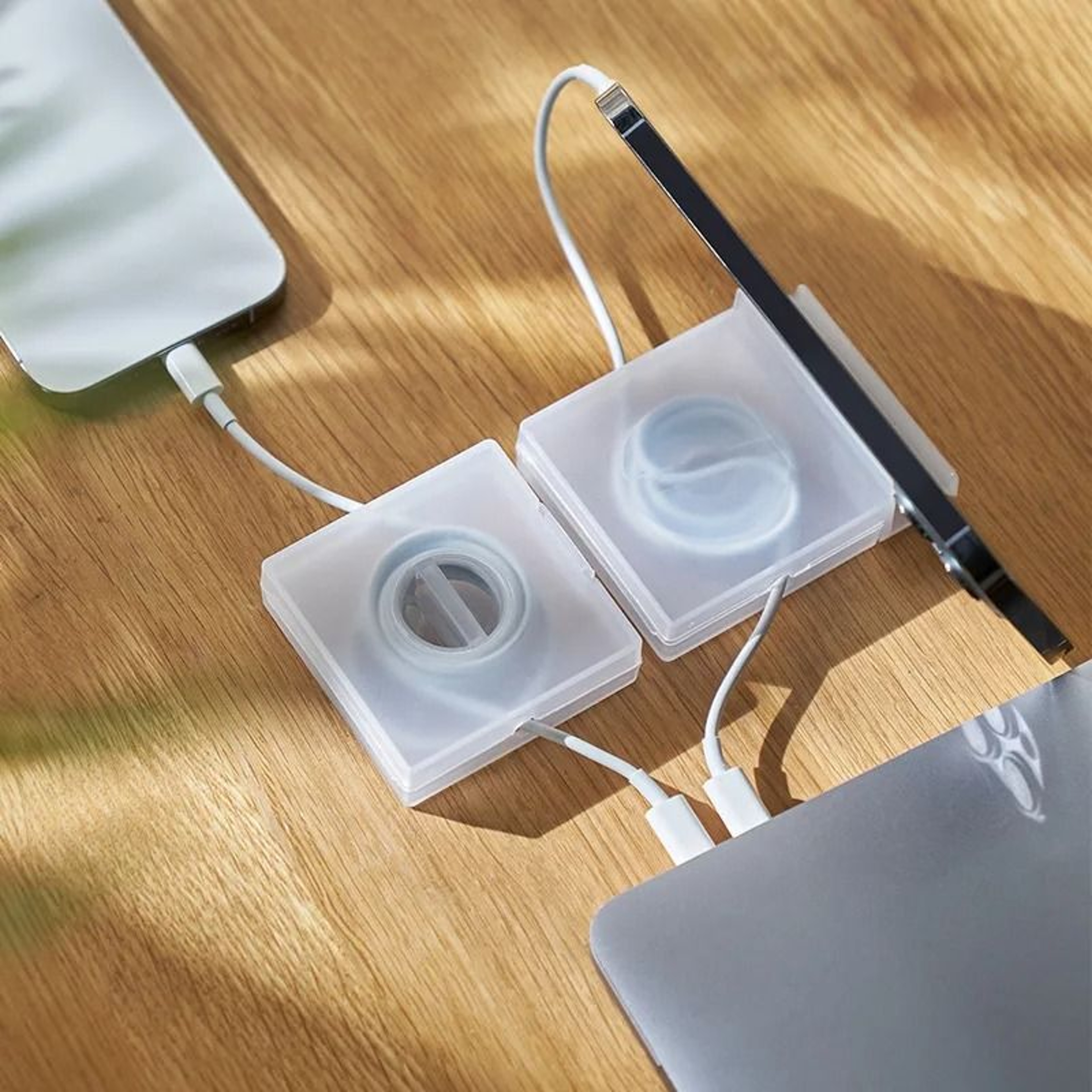 Portable Transparent MultiFunction Cable Winder  HighPerformance Retractable Phone Holder  Cord Sto 0