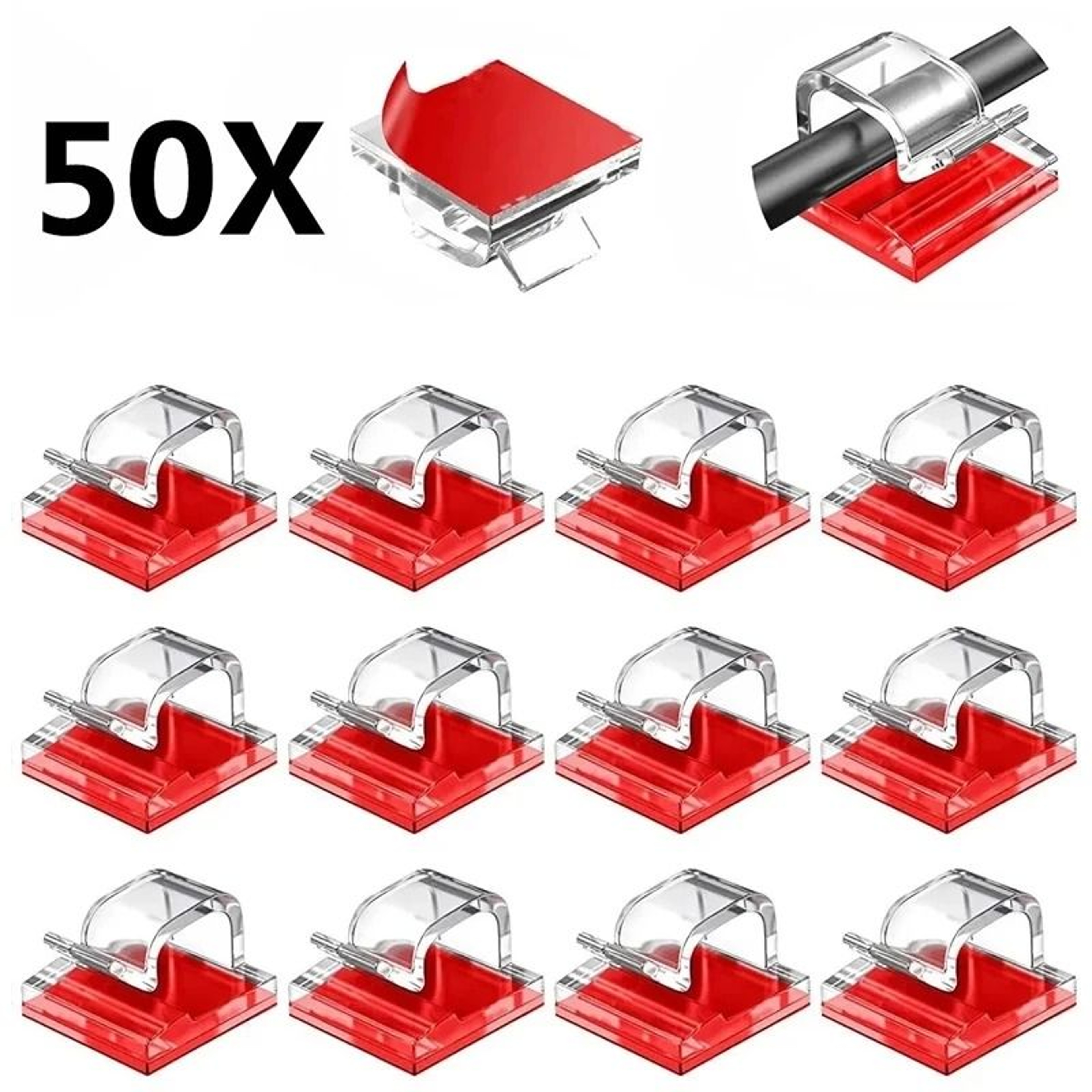SelfAdhesive Cable Fixer Clips  HighPerformance Management Clamps For Home Office And Car 6