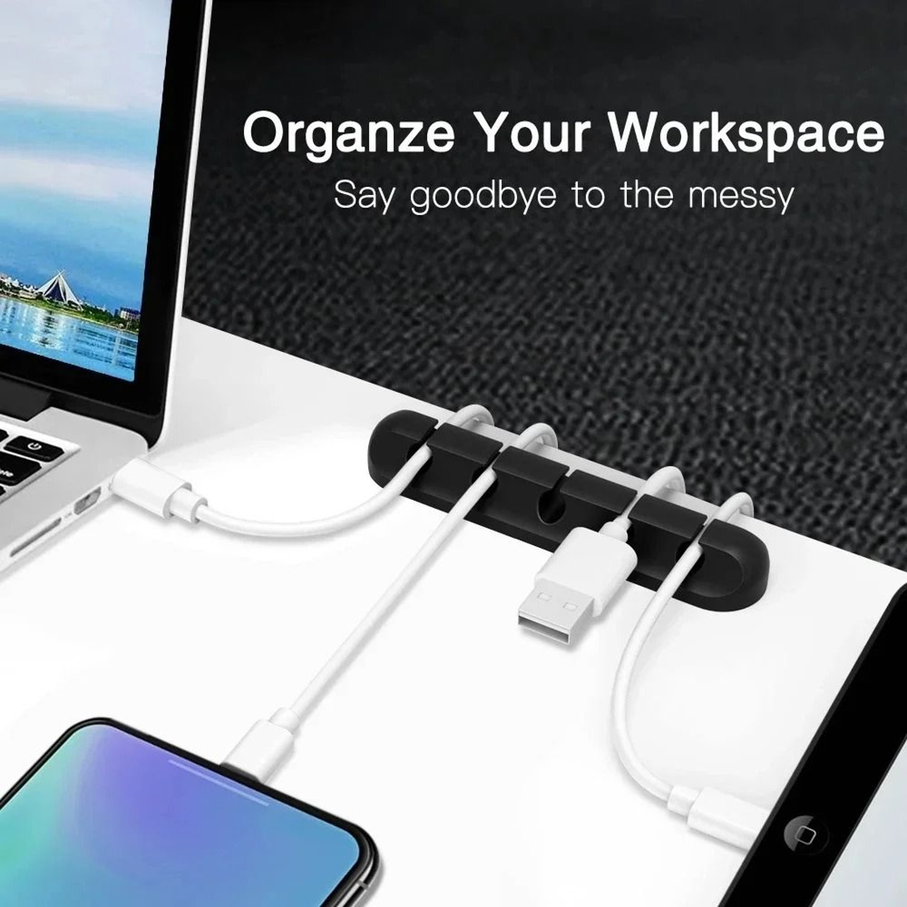 Silicone USB Cable Organizer  HighPerformance Desktop Charging Cable Winder  Tidy Management Clips 1