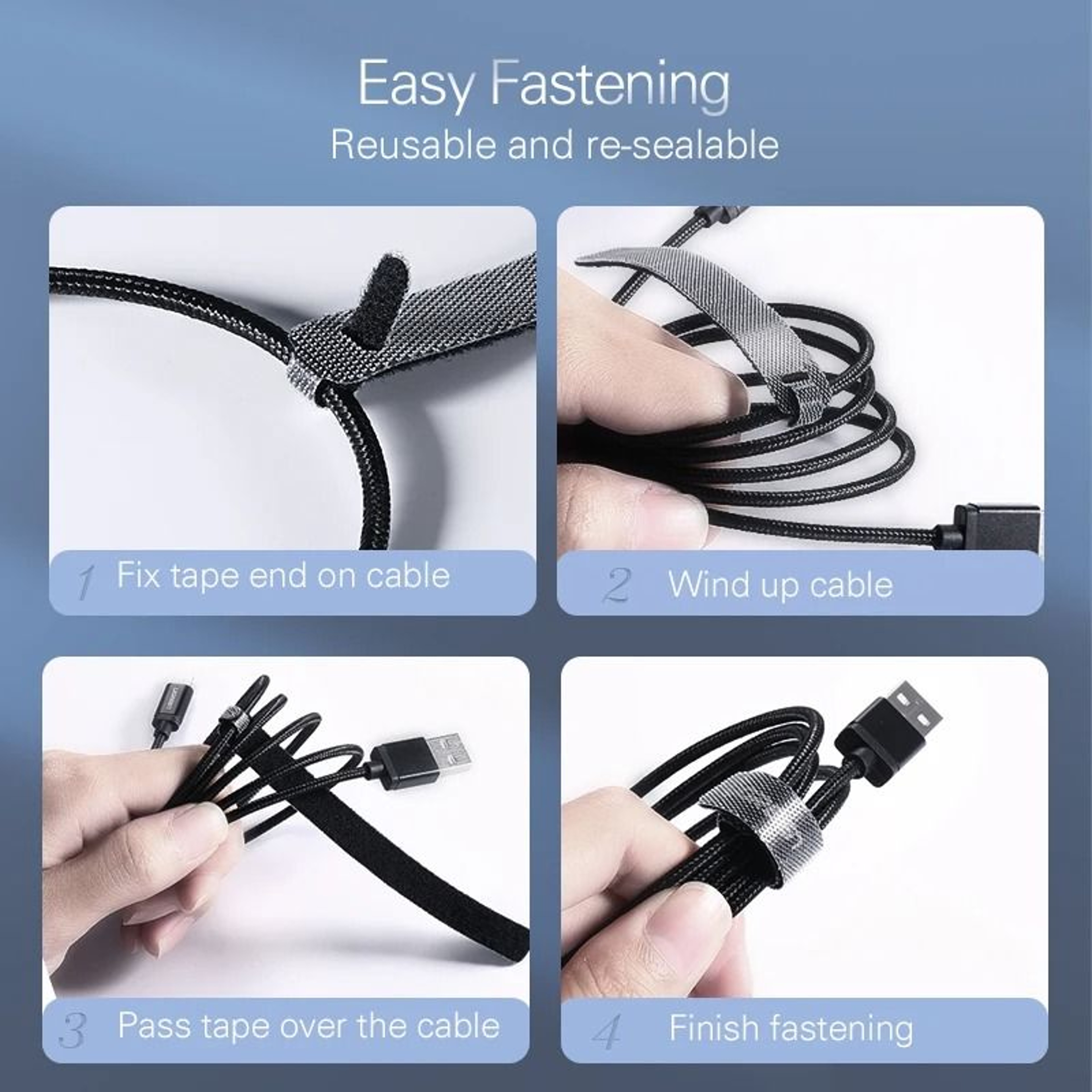 UGREEN Cable Organizer  HighPerformance HookandLoop Wire Management  Charger Protector 3