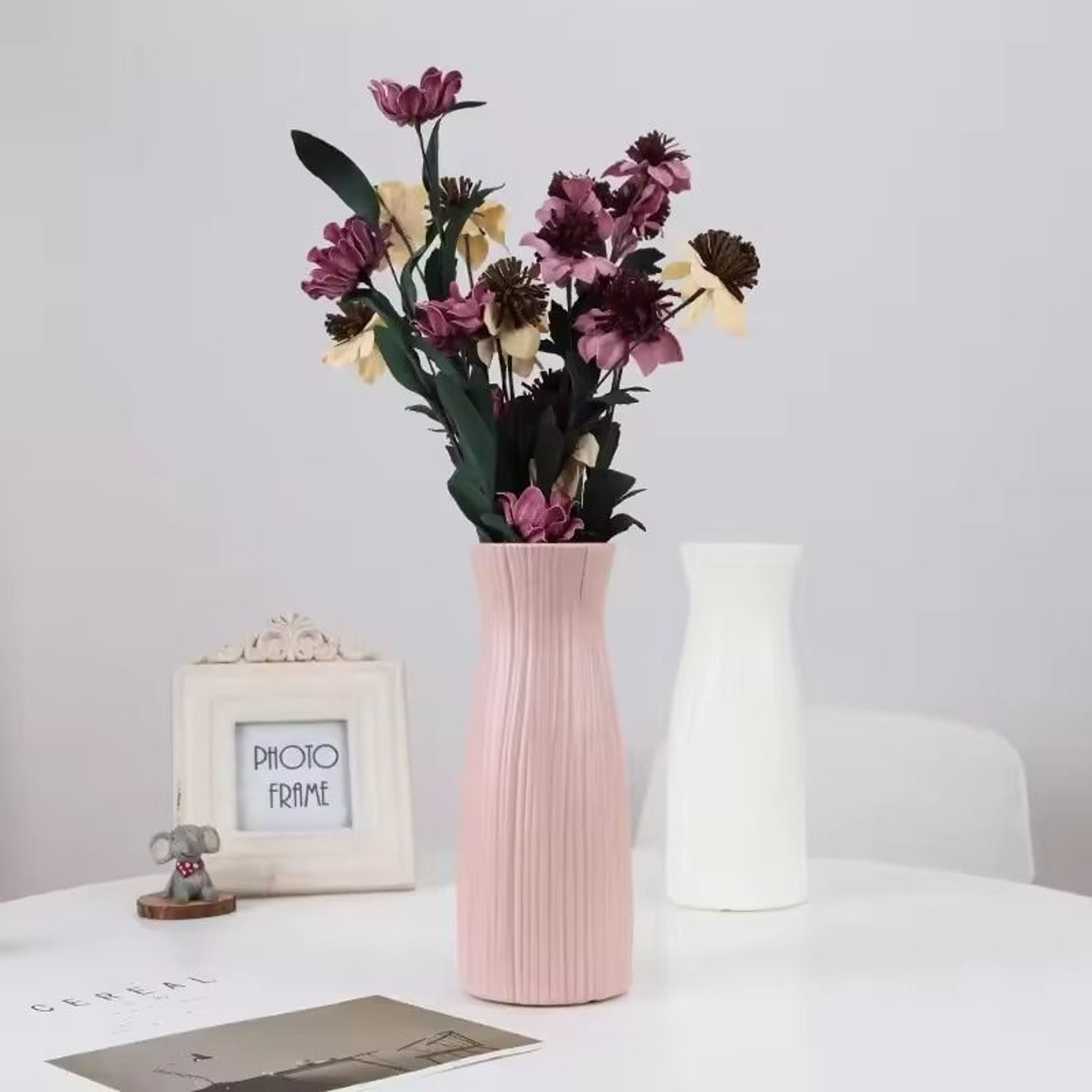 Nordic Imitation Ceramic Plastic Vase  HighPerformance Minimalist Flower Pot  Decor Basket 4
