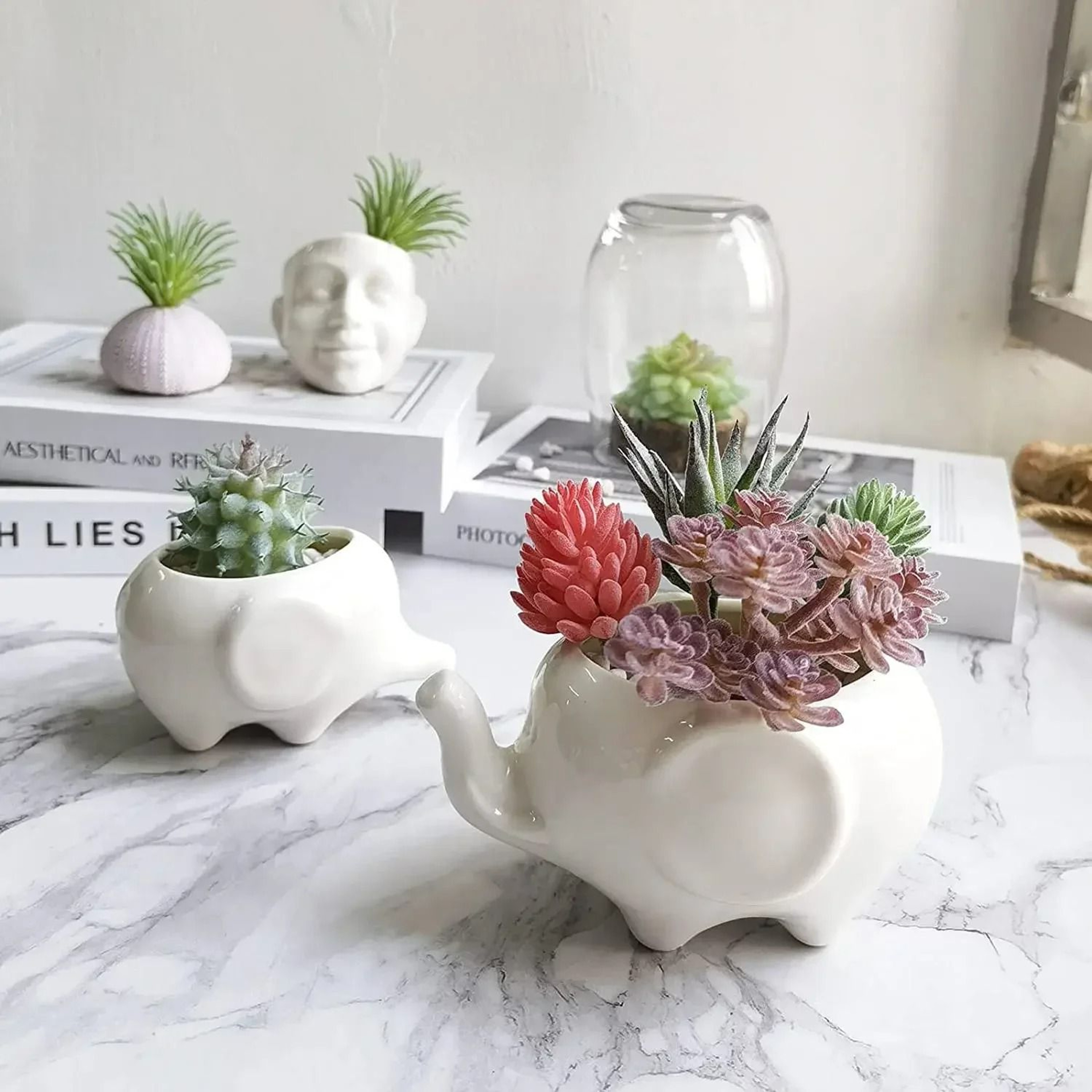Artificial Small Succulent Set  HighPerformance 9Piece Indoor Botanical Decor  MultiType Faux Plant 3