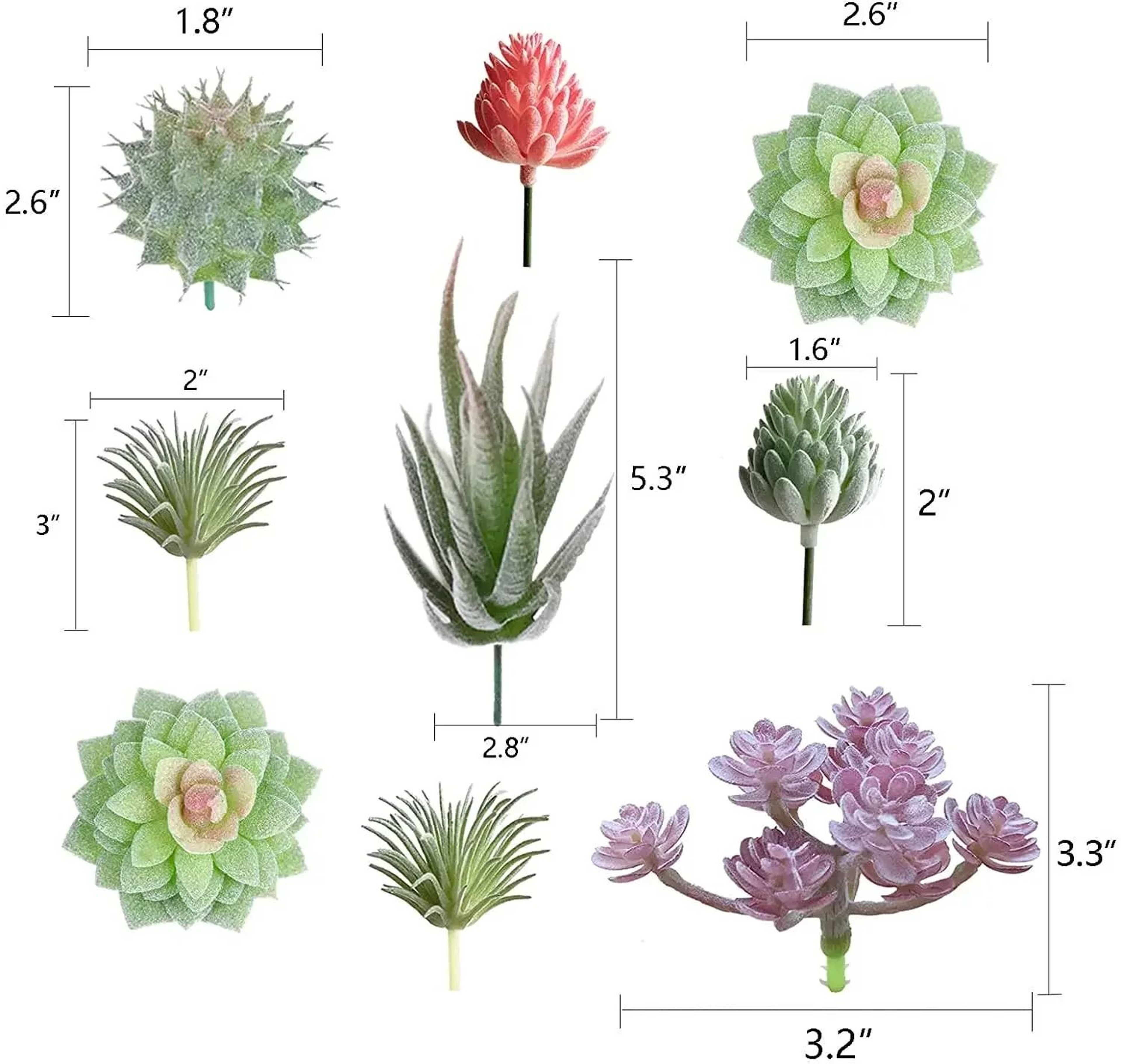 Artificial Small Succulent Set  HighPerformance 9Piece Indoor Botanical Decor  MultiType Faux Plant 4