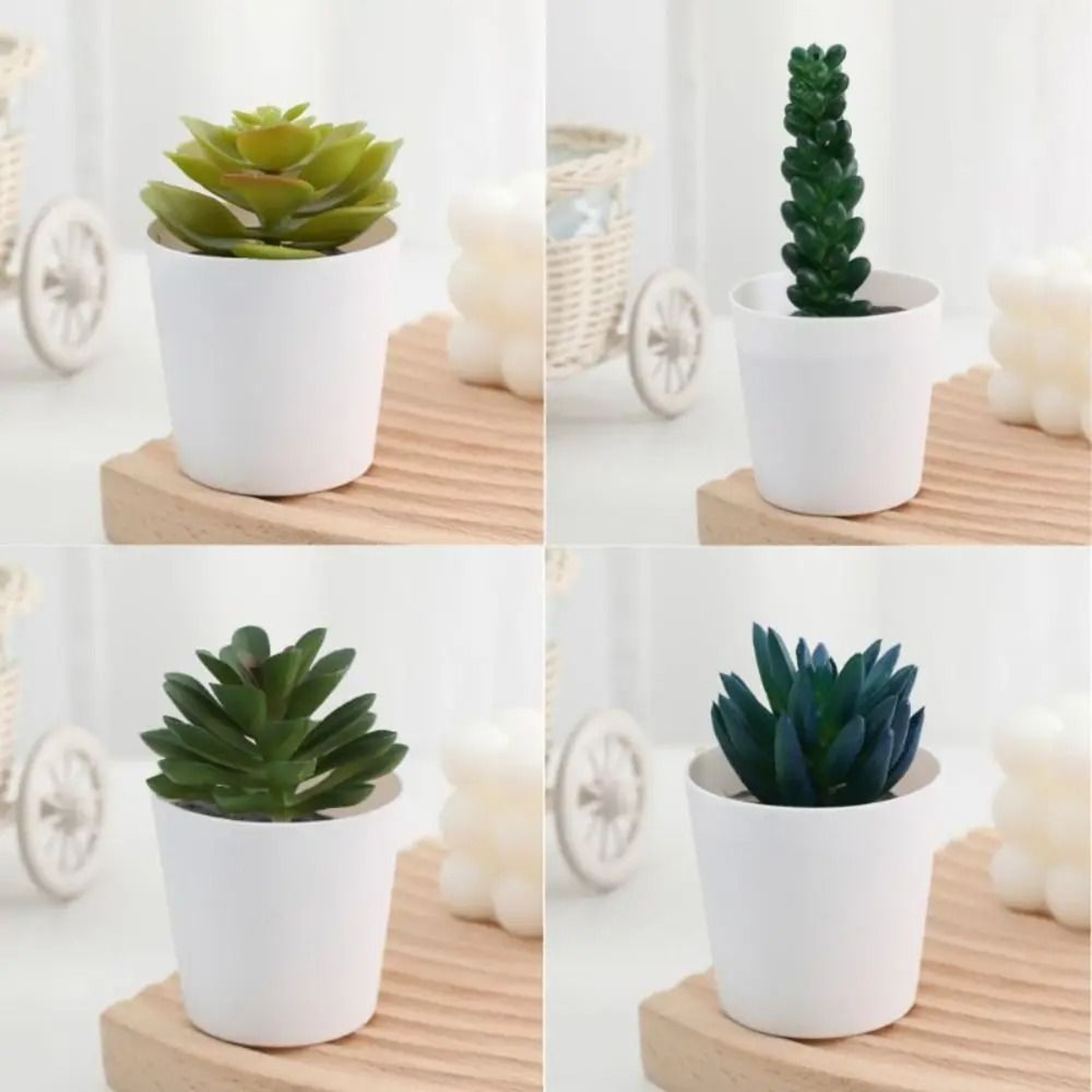 Artificial Succulent Mini Bonsai  HighPerformance Simulation Evergreen Cactus  Fake Plastic Decor P 4