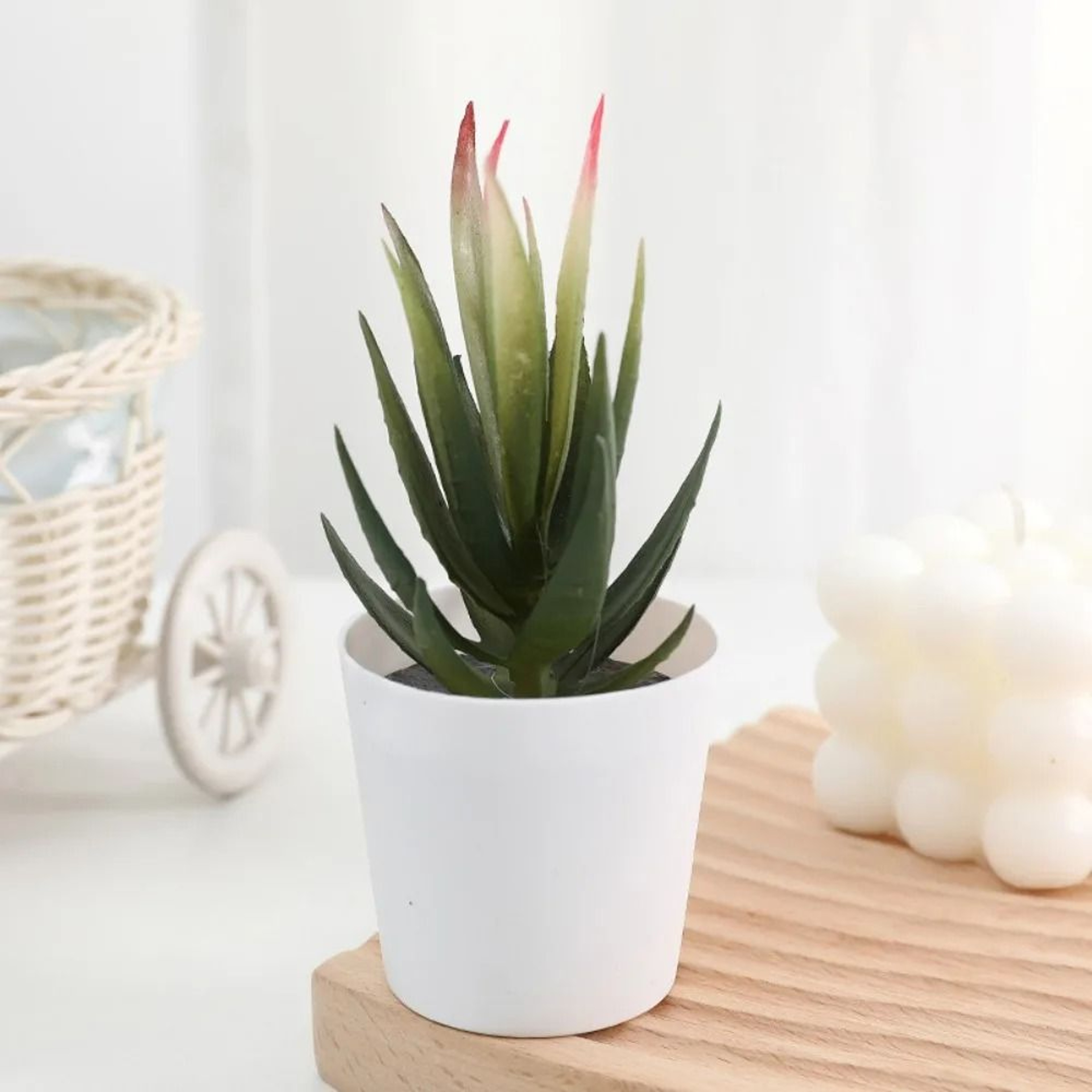 Artificial Succulent Mini Bonsai  HighPerformance Simulation Evergreen Cactus  Fake Plastic Decor P 8