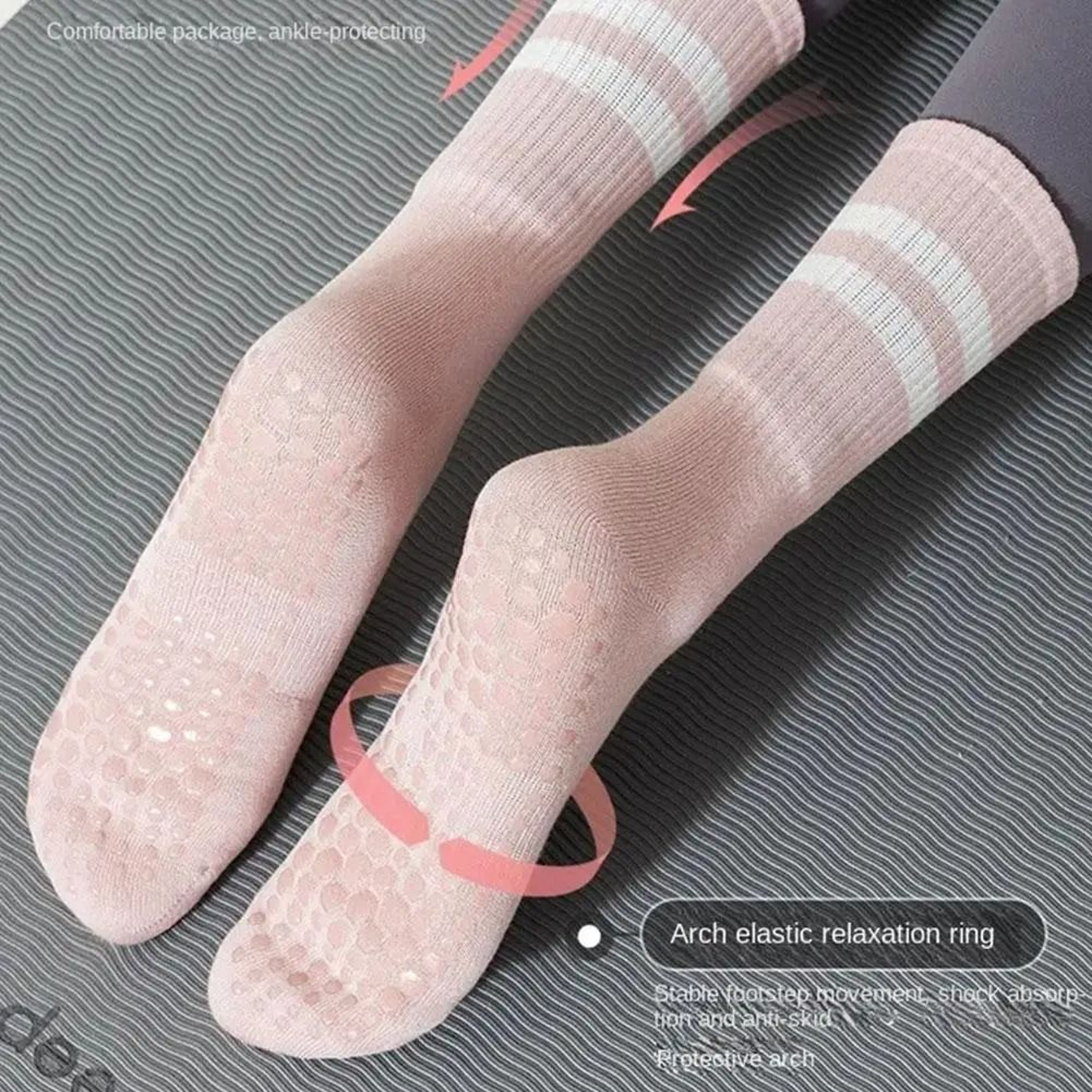 Professional MidTube Sports Socks  HighPerformance NonSlip Silicone Fitness Socks  Gym Pilates Yoga 3