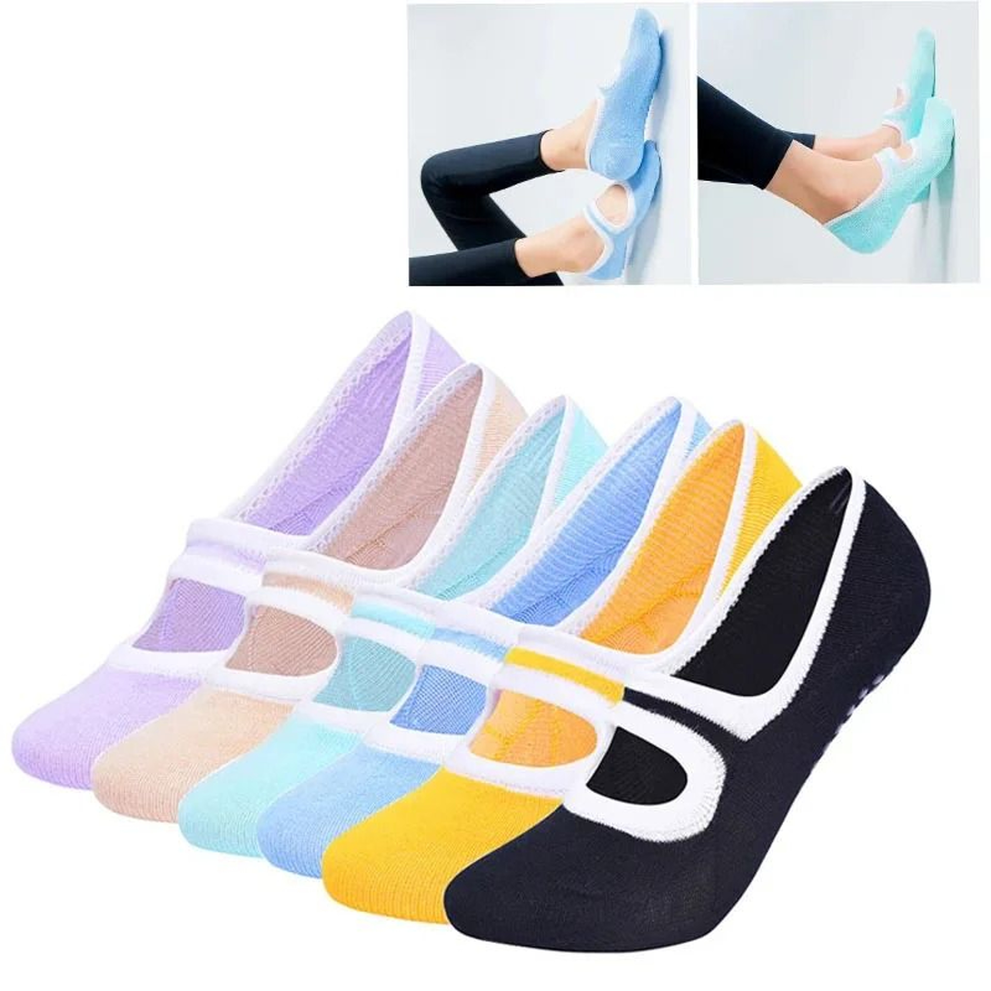 Plus Size MultiColored Yoga Socks  HighPerformance AntiSlip Pilates  Ballet Fitness Socks 0