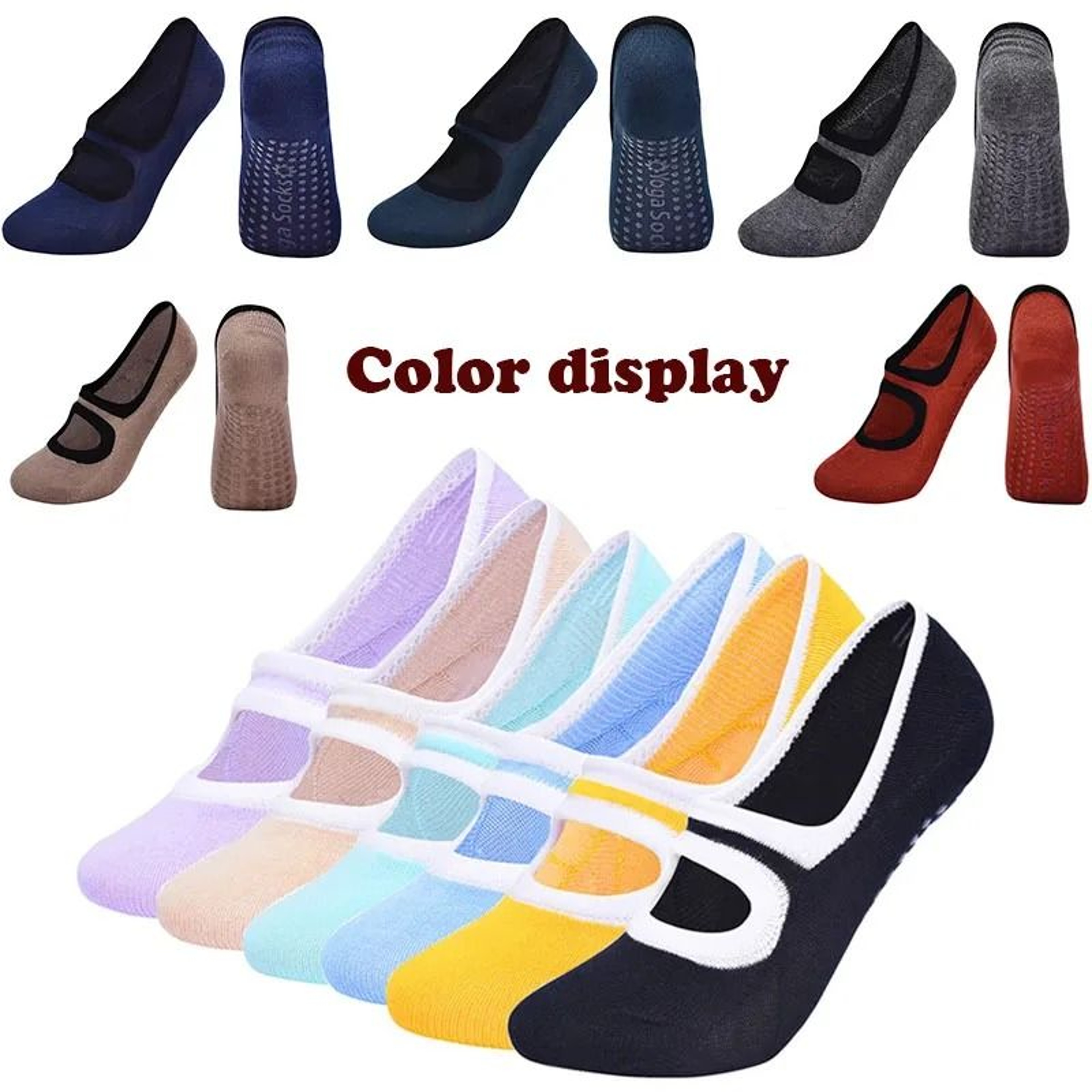 Plus Size MultiColored Yoga Socks  HighPerformance AntiSlip Pilates  Ballet Fitness Socks 4