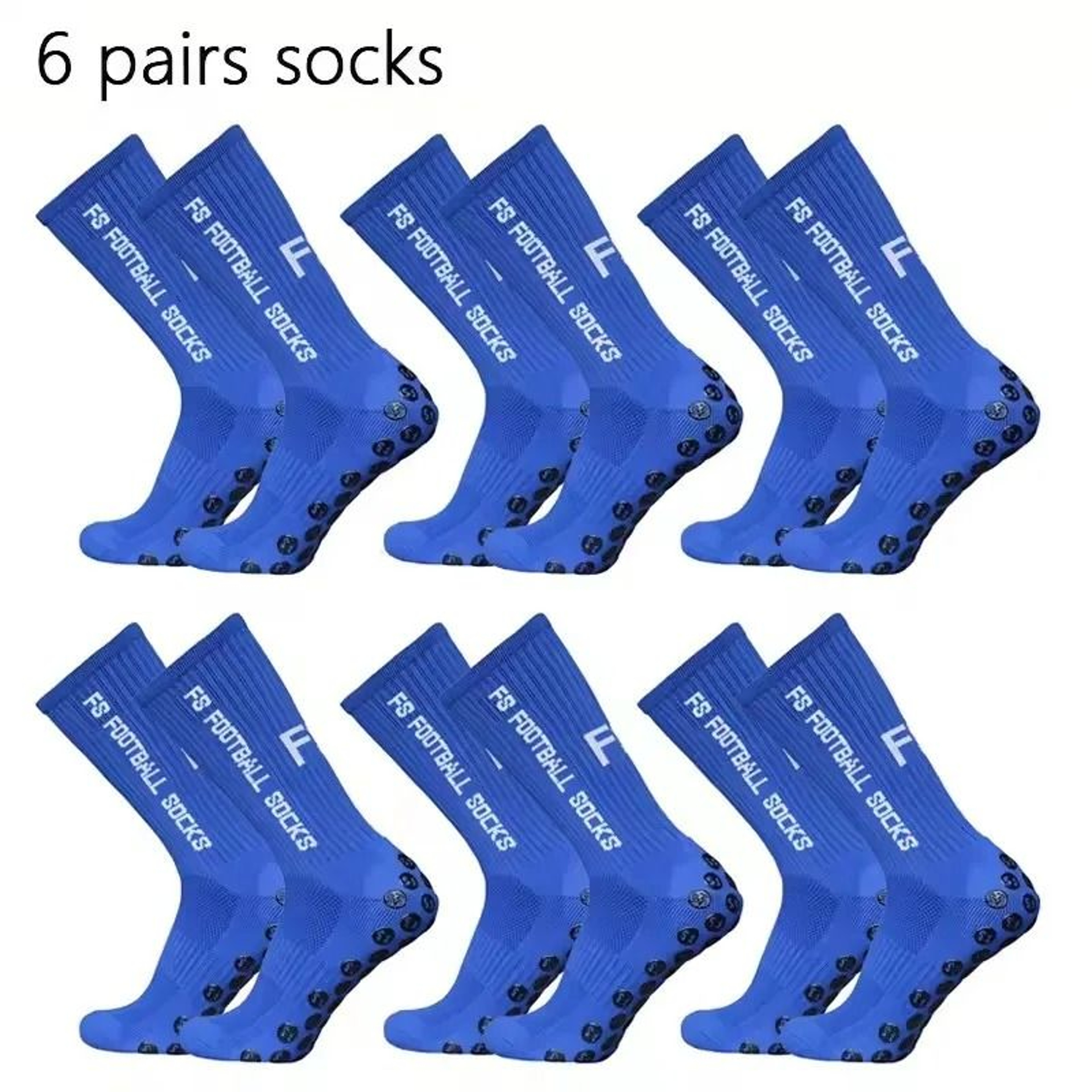 6 Pairs Professional Soccer Grip Socks Non Slip Silicone Bottom Breathable Football Sports Socks 3