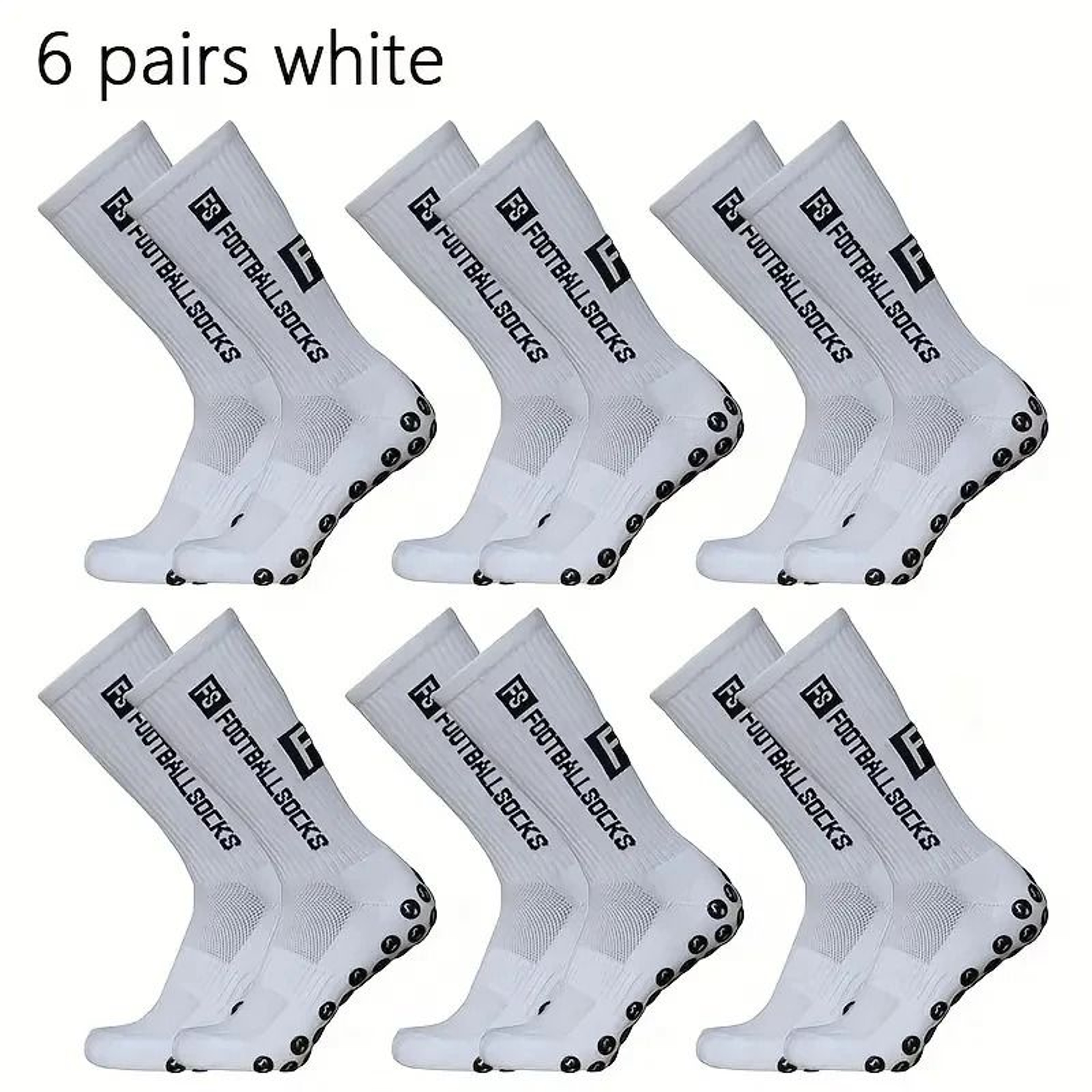 6 Pairs Professional Soccer Grip Socks Non Slip Silicone Bottom Breathable Football Sports Socks 6
