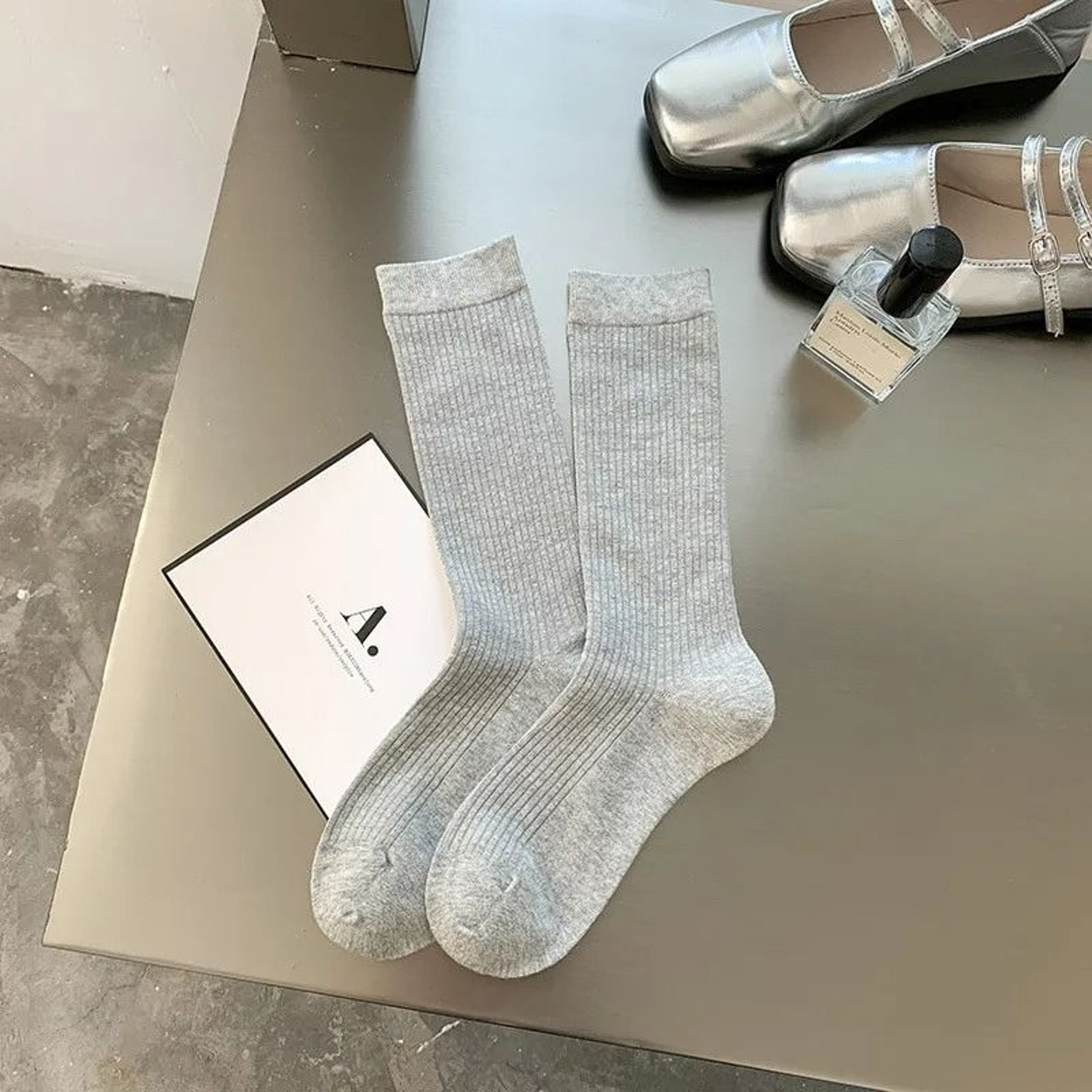 Trendy Striped Angola Red Pile Up Socks Thin Summer Ankle Socks JK Simple Stacked Socks 6