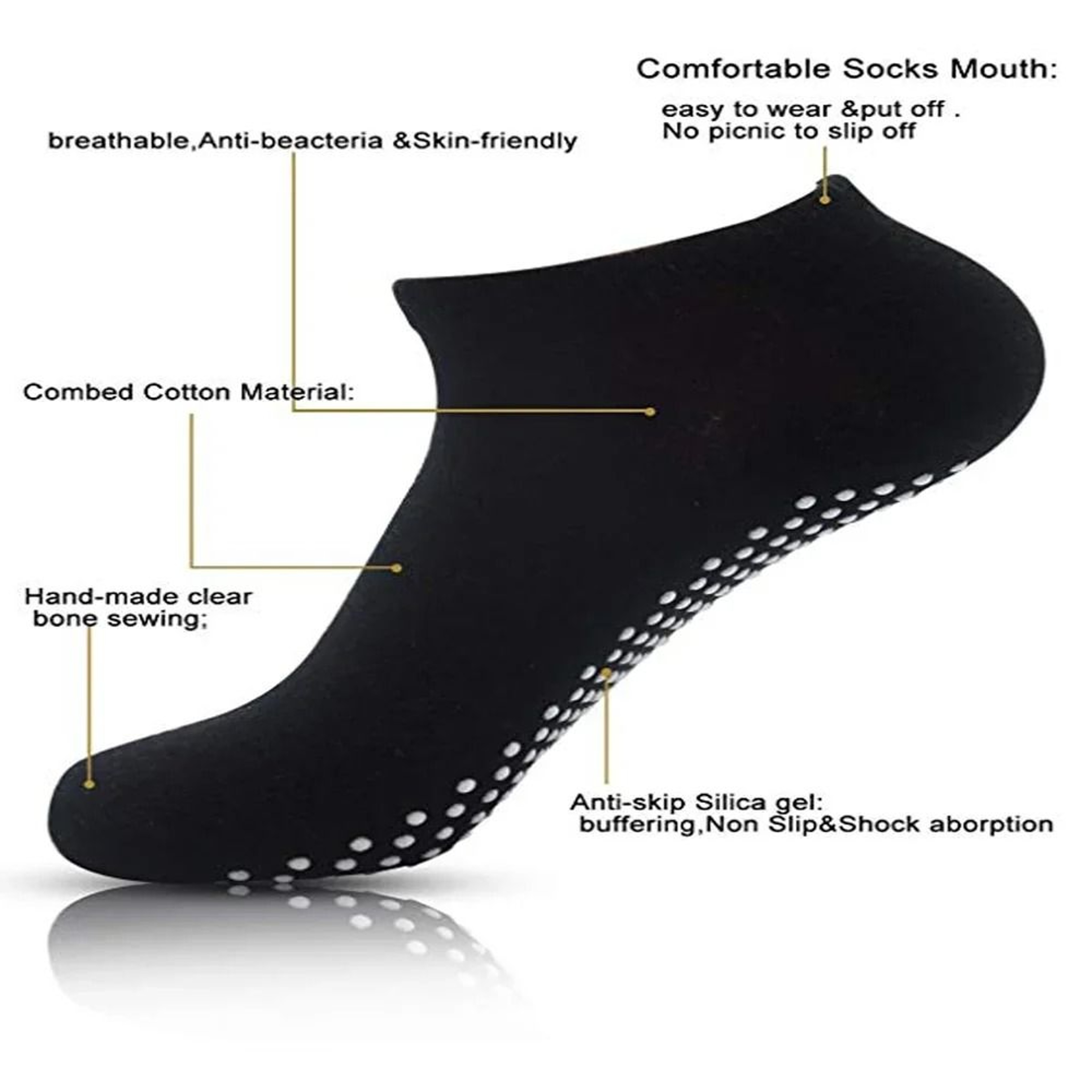 Women Anti Slip Sock Trampoline Yoga Sock Cotton Breathable Short Socks Elasticity Sport Outside So 1