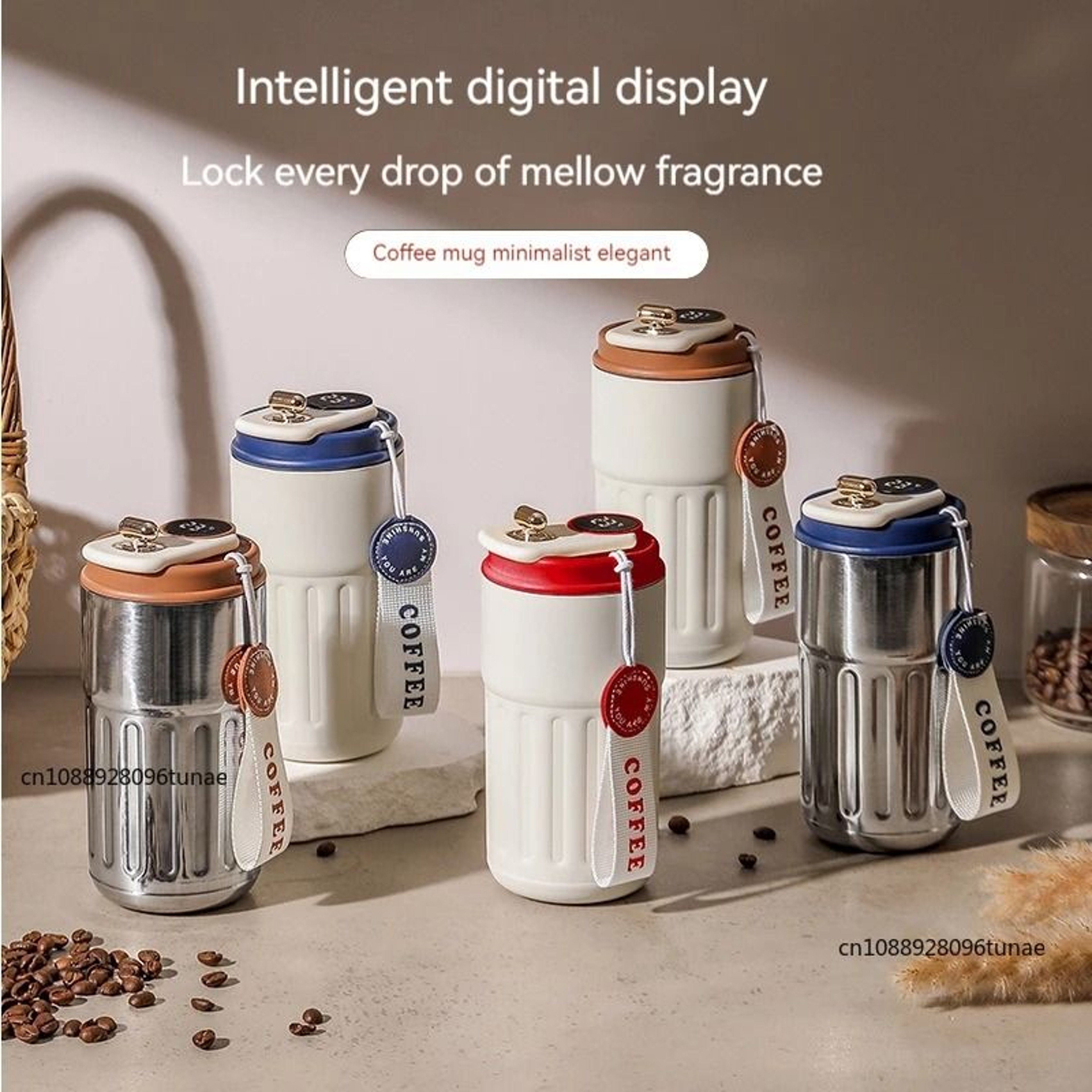 Intelligent Digital LED Temperature Display Coffee Cup Stainless Steel Thermo Bottle Thermal Mug Sp 2