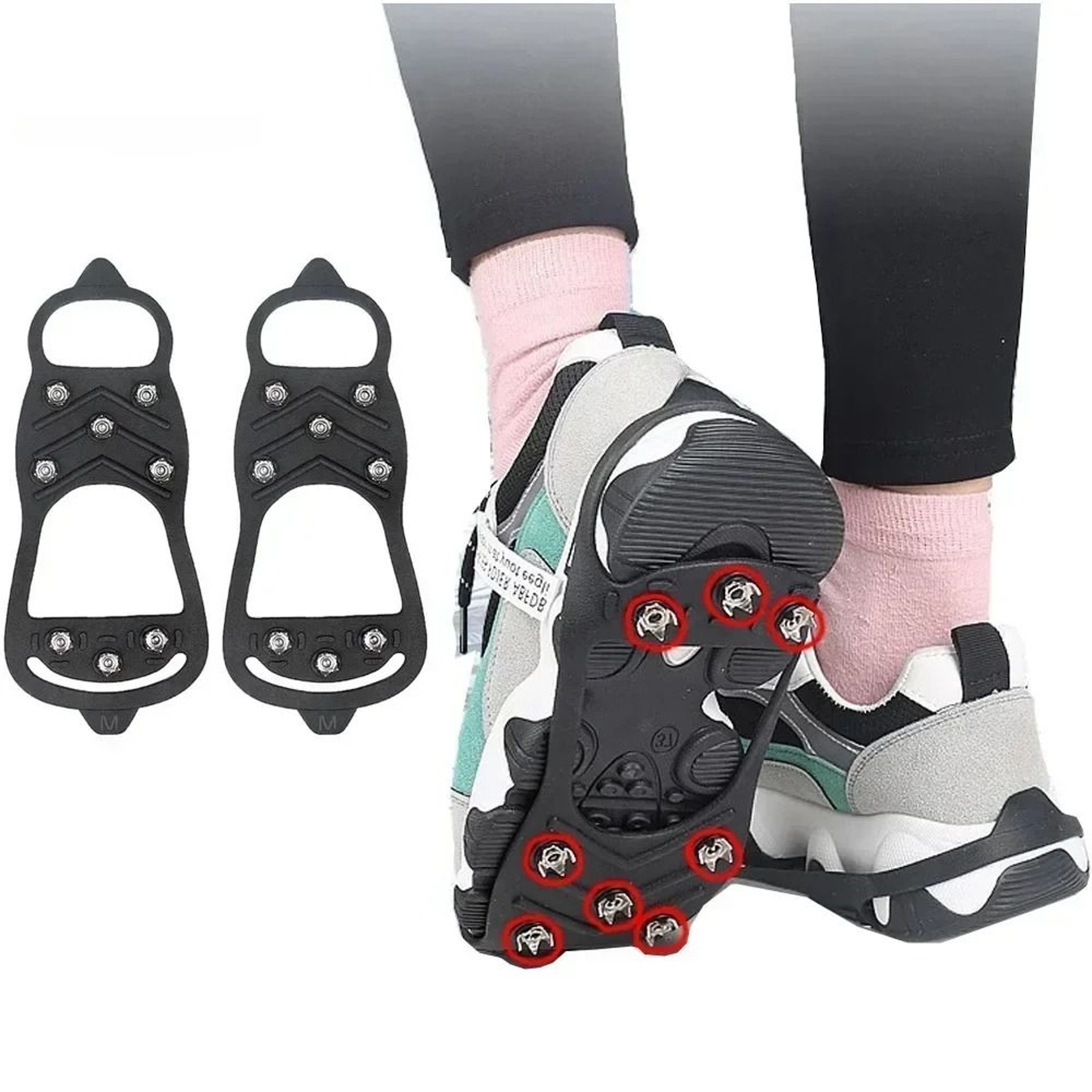 8 Teeth Ice Gripper Spikes For Shoes  Professional Winter Outdoor AntiSlip Hiking  Mountain Climbin 1