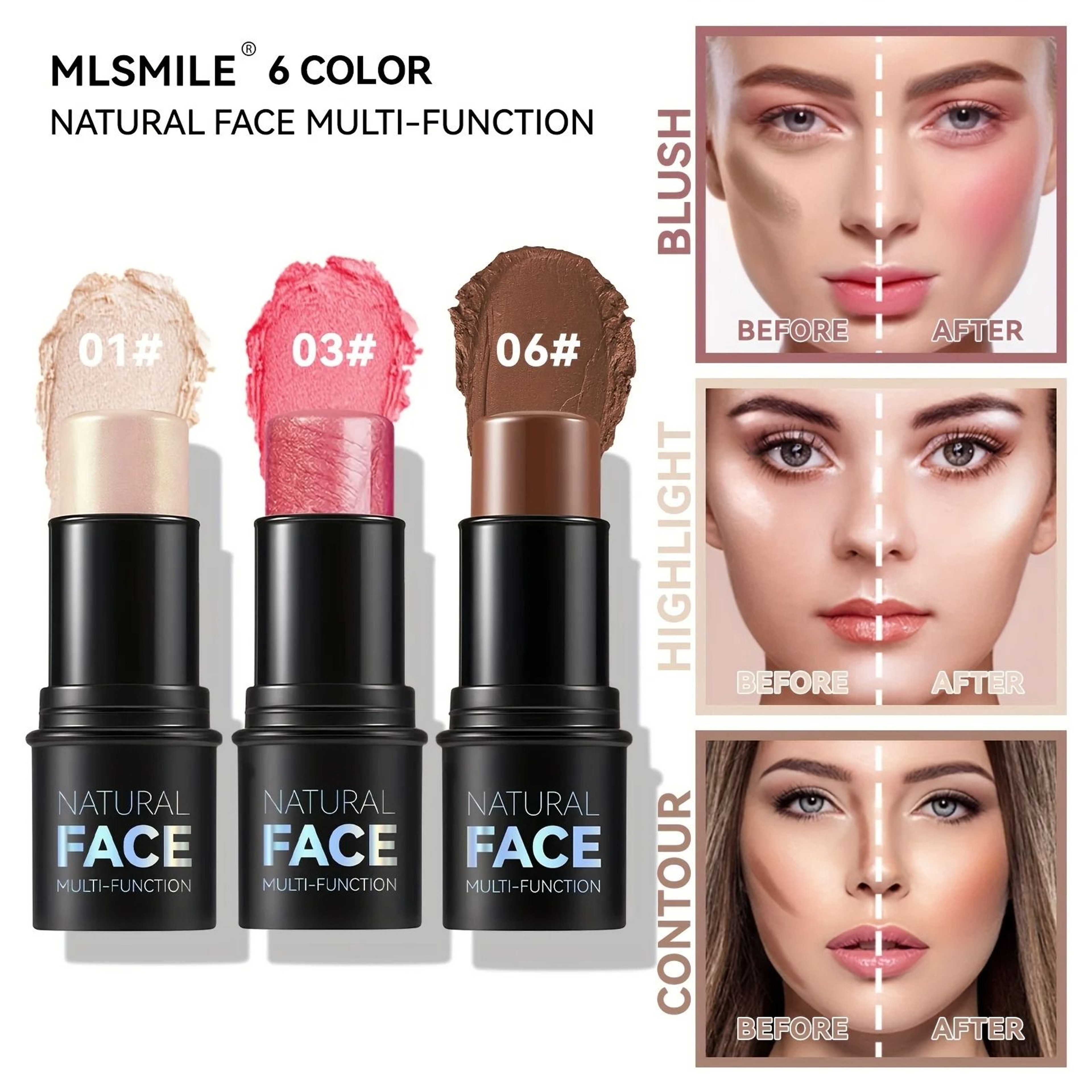 MultiFunction Cream Contour Stick  Highlighter Bronzer  Blush Face Contouring Pen 1