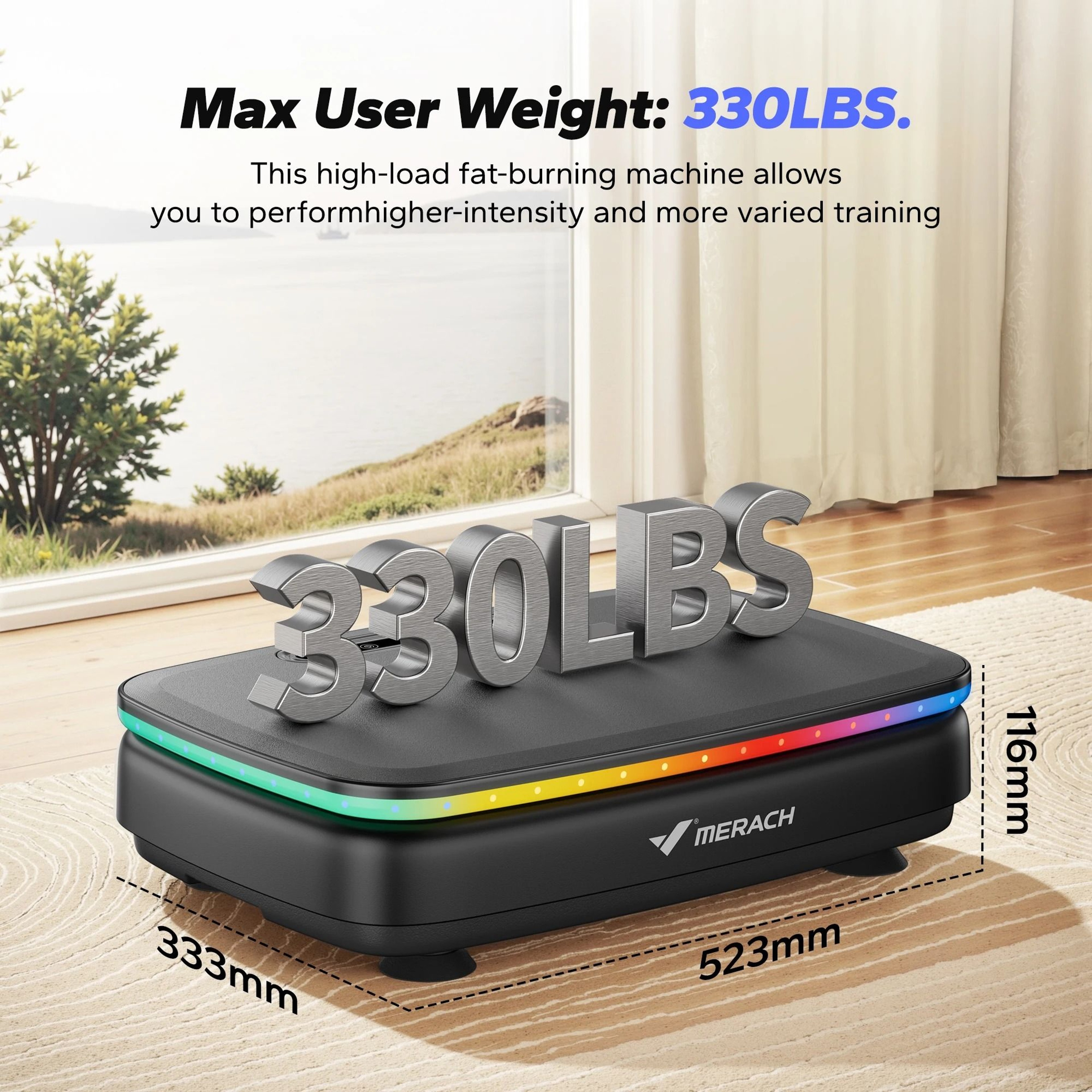 MERACH Vibration Plate Exercise Machine With Integrated Lighting  Whole Body Workout Power Platform 5