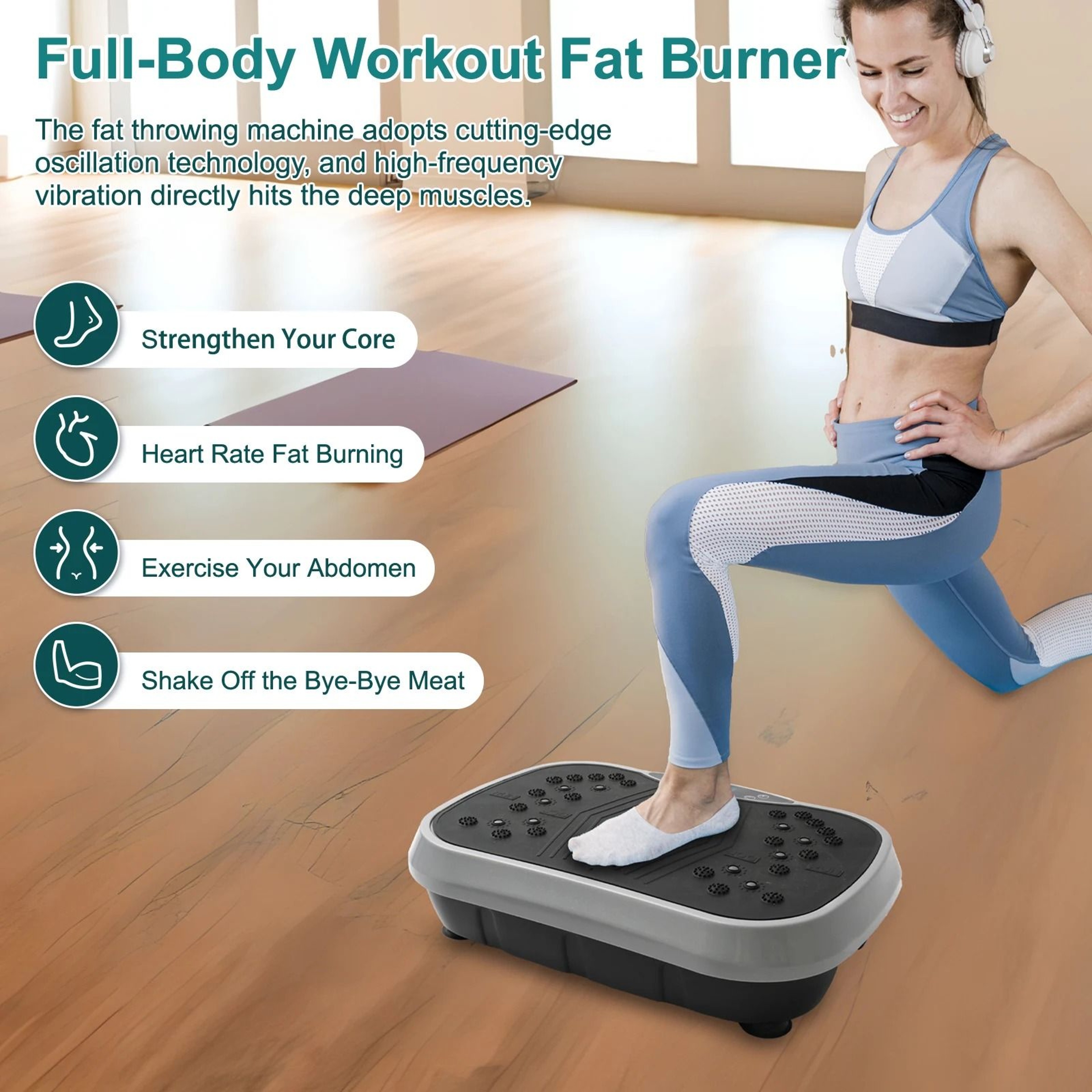 Vibration Plate Exercise Machine  Whole Body Workout FatBurning Home Fitness Fat Slinger Shaping Eq 3