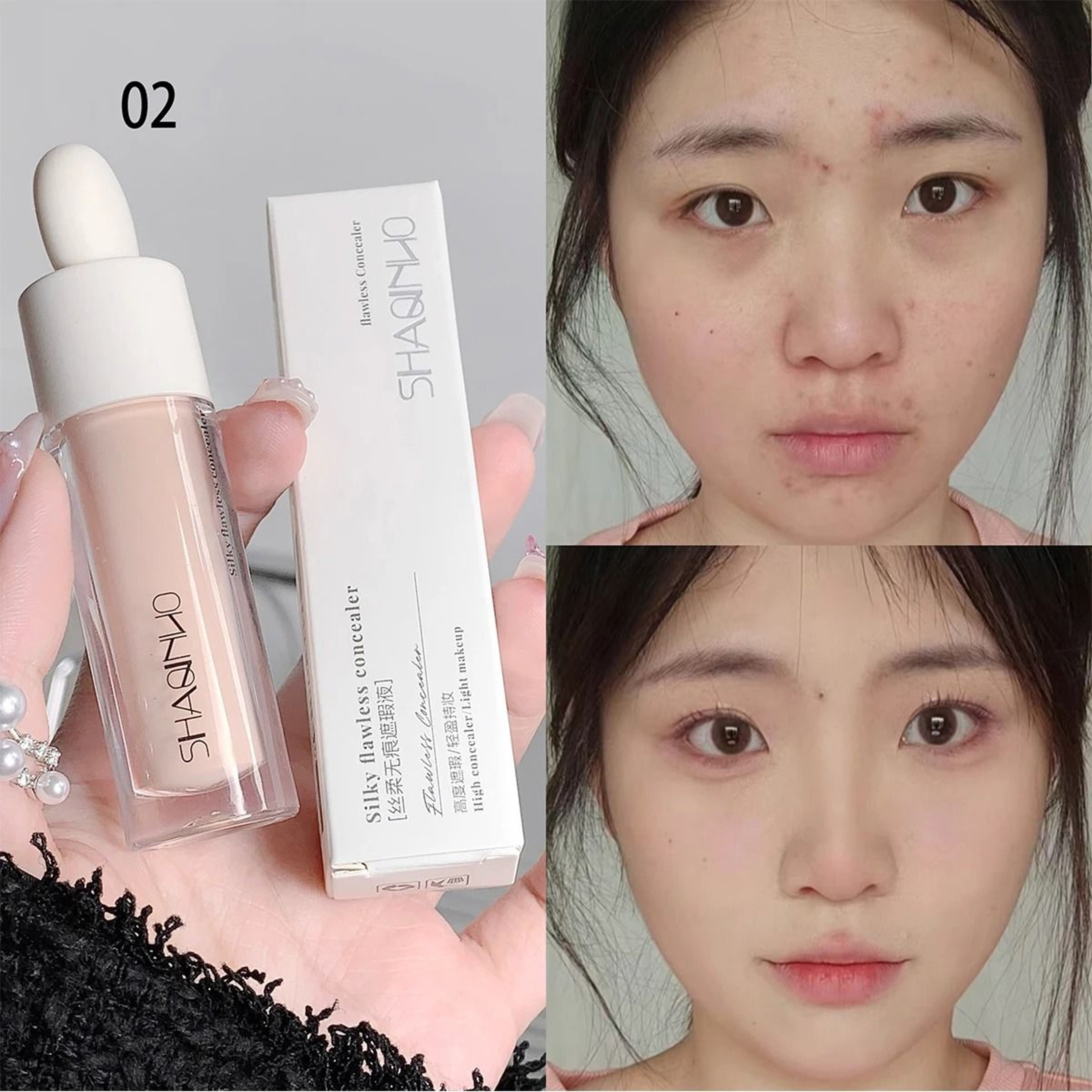 3Color Silky Face Concealer  Full Coverage For Acne Marks Spots And Dark Circles 6
