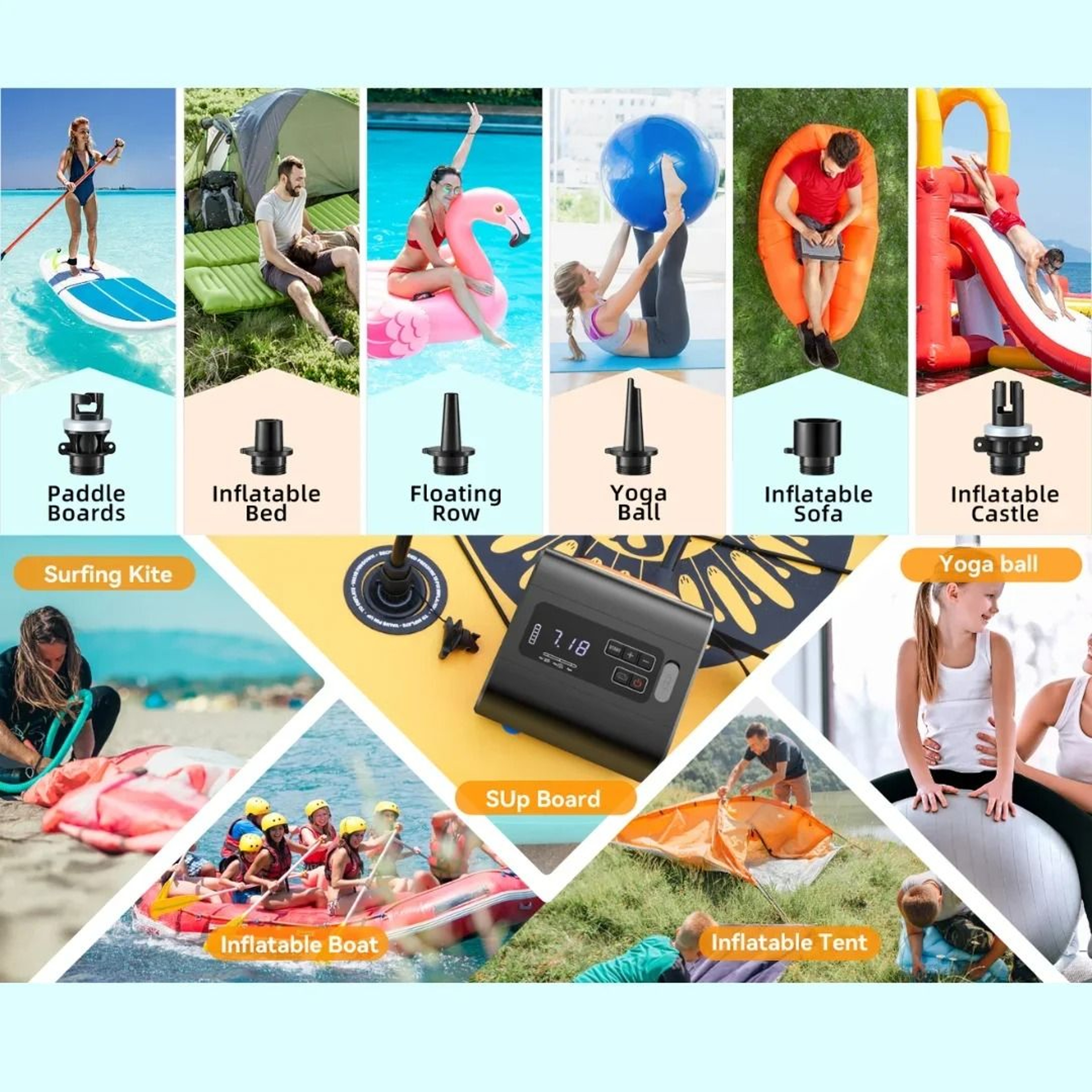WESTTUNE Wireless Air Pump  Portable Electric MINI Inflatable Pump For Outdoor Mats And Travel 3