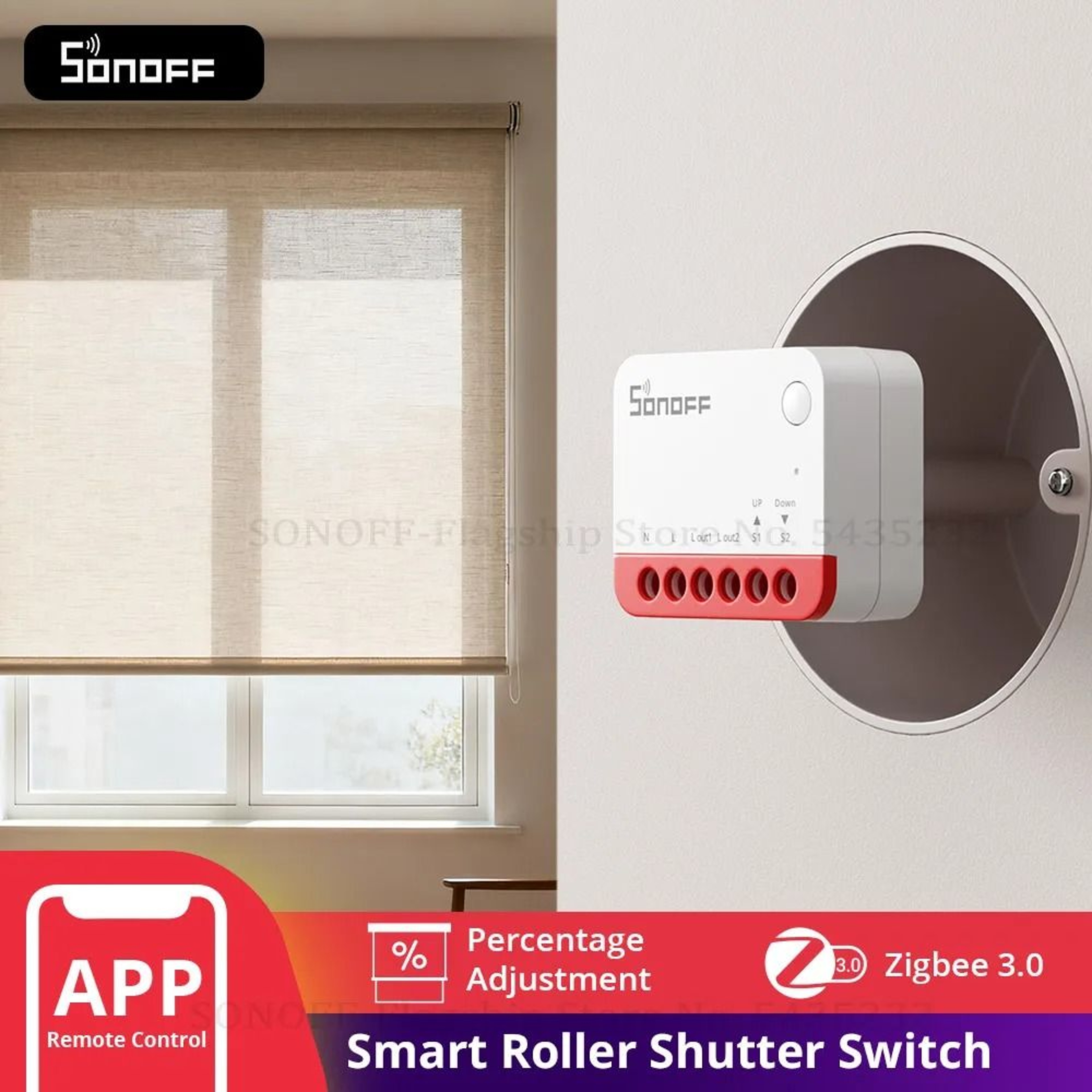 SONOFF MINIZBRBS Zigbee Smart Roller Shutter Switch  Signal Booster  Local Scene Controller 0