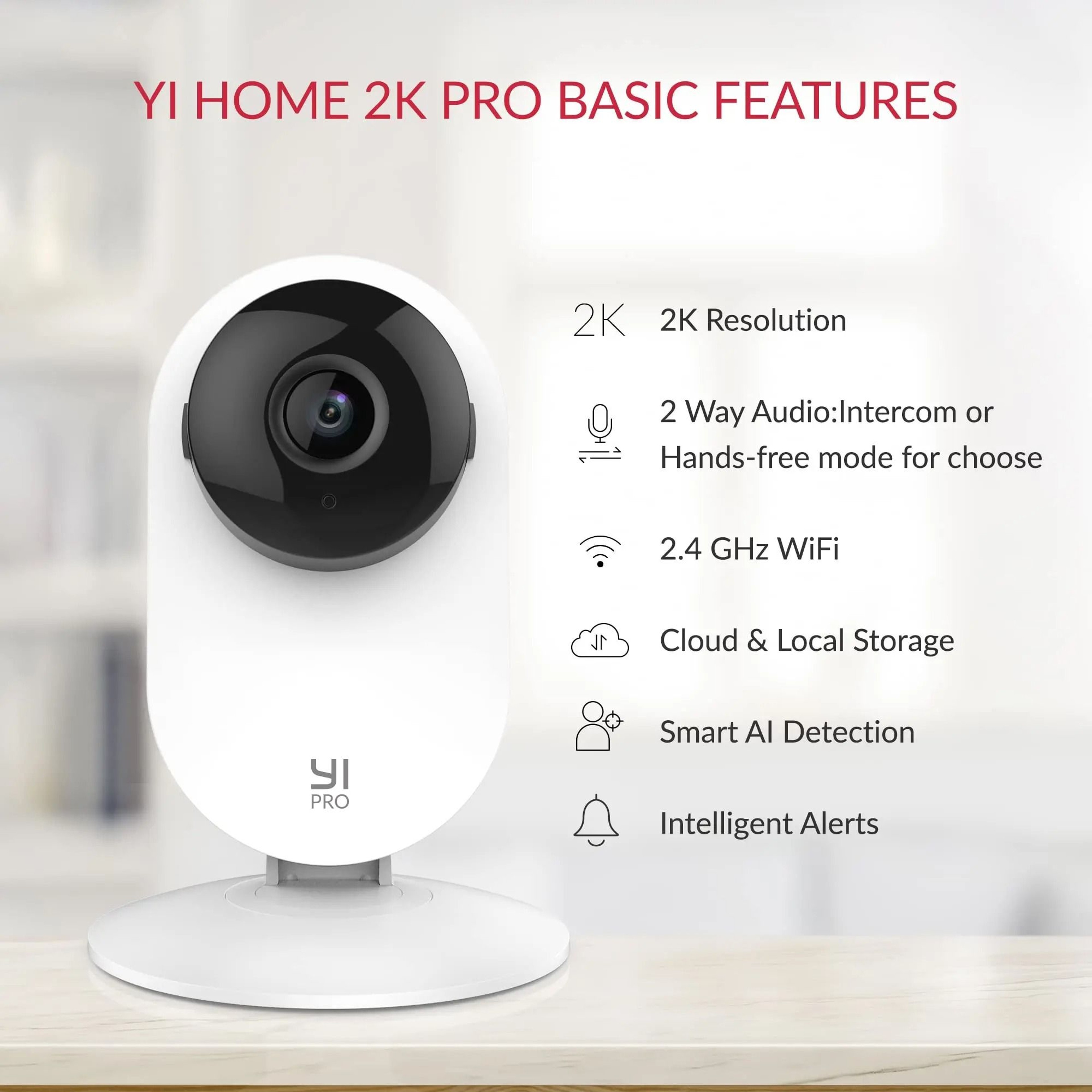 YI Pro 3pc Kit  2K Smart Home Security Camera System With Night Vision  Baby Monitor 2