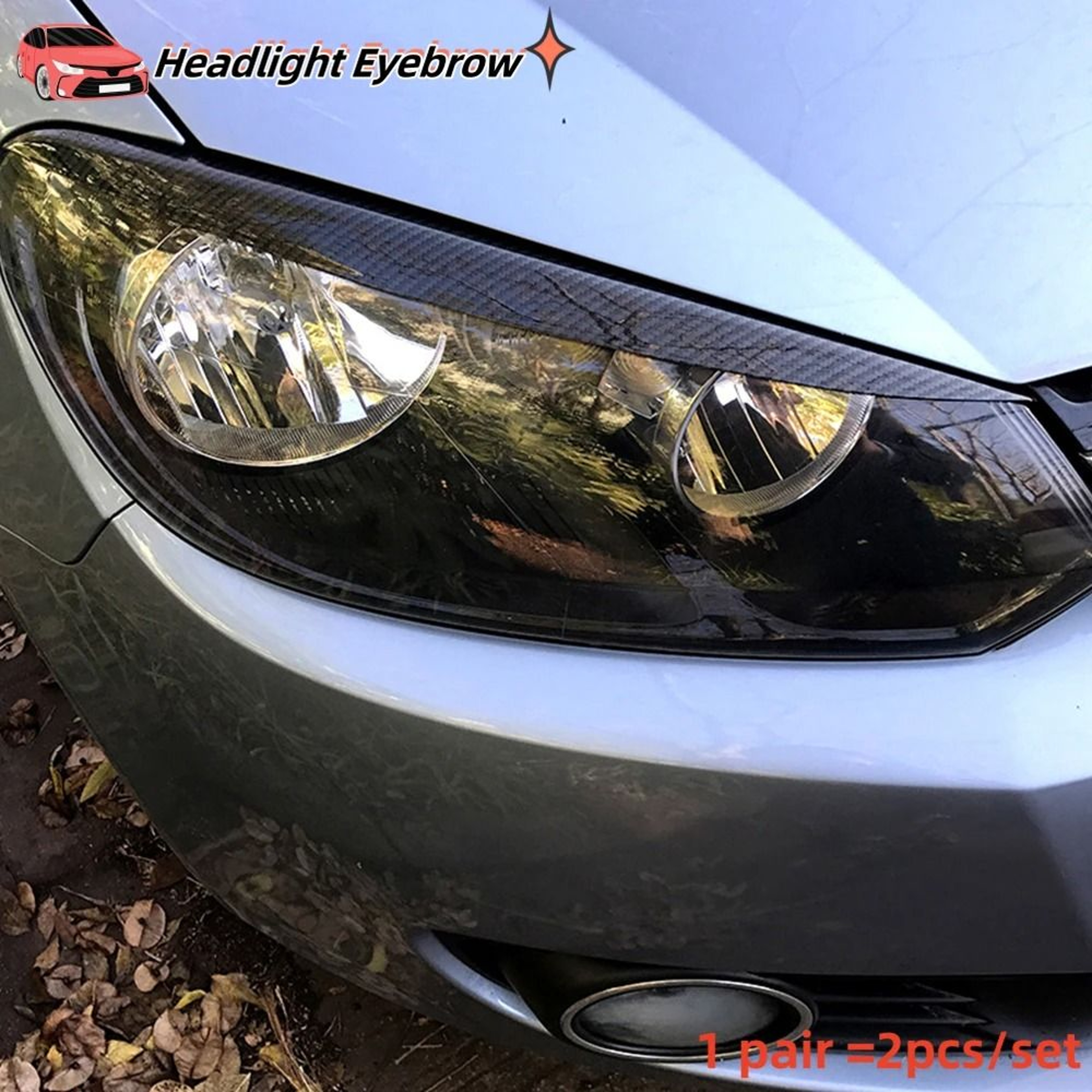 ABS Headlight Eyebrows For VW Golf 6 MK6  GTI GTR GTD 20082013 Gloss Black Eyelids 3