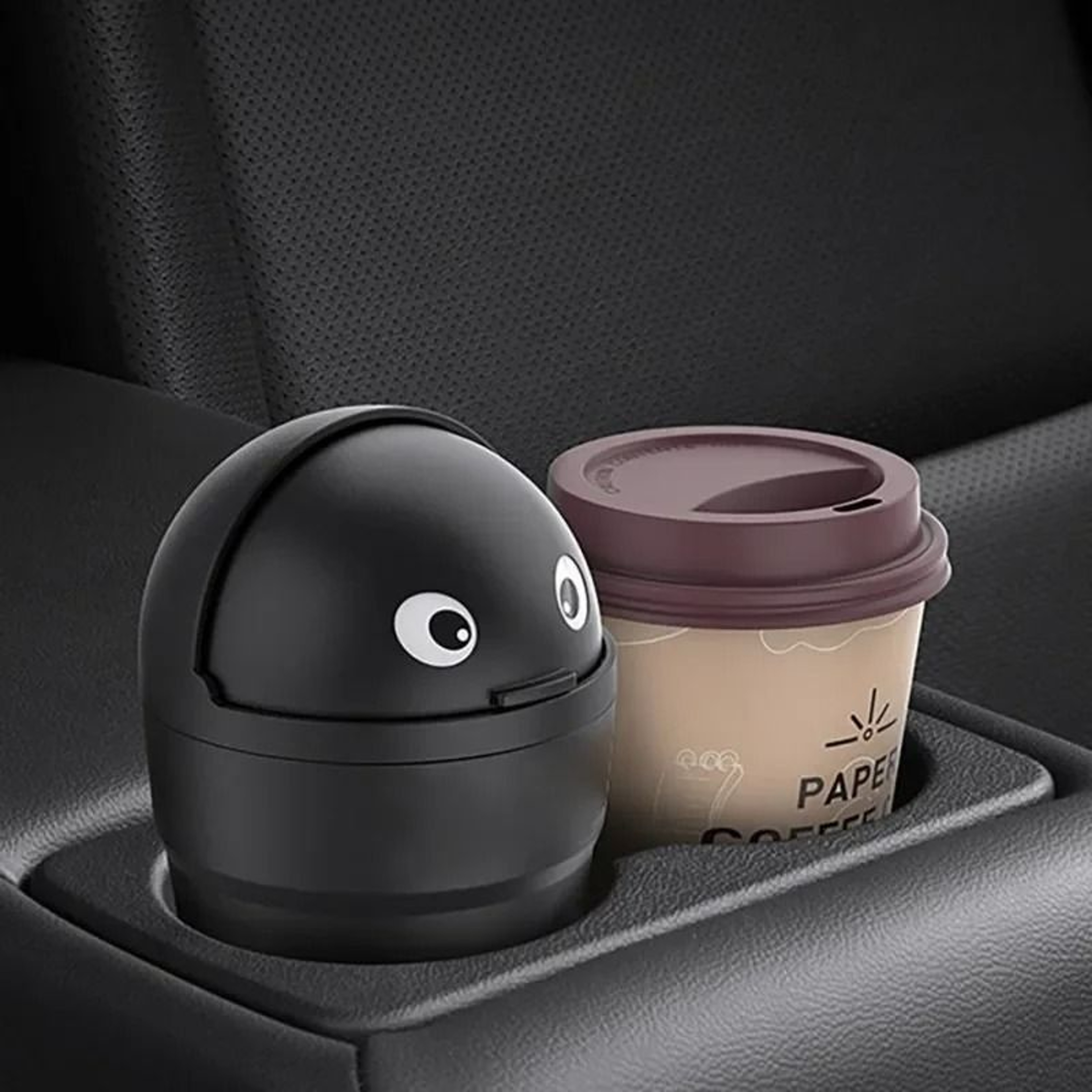 Universal Car Trash Can  Leakproof Mini Automotive Organizer With Swing Lid 3