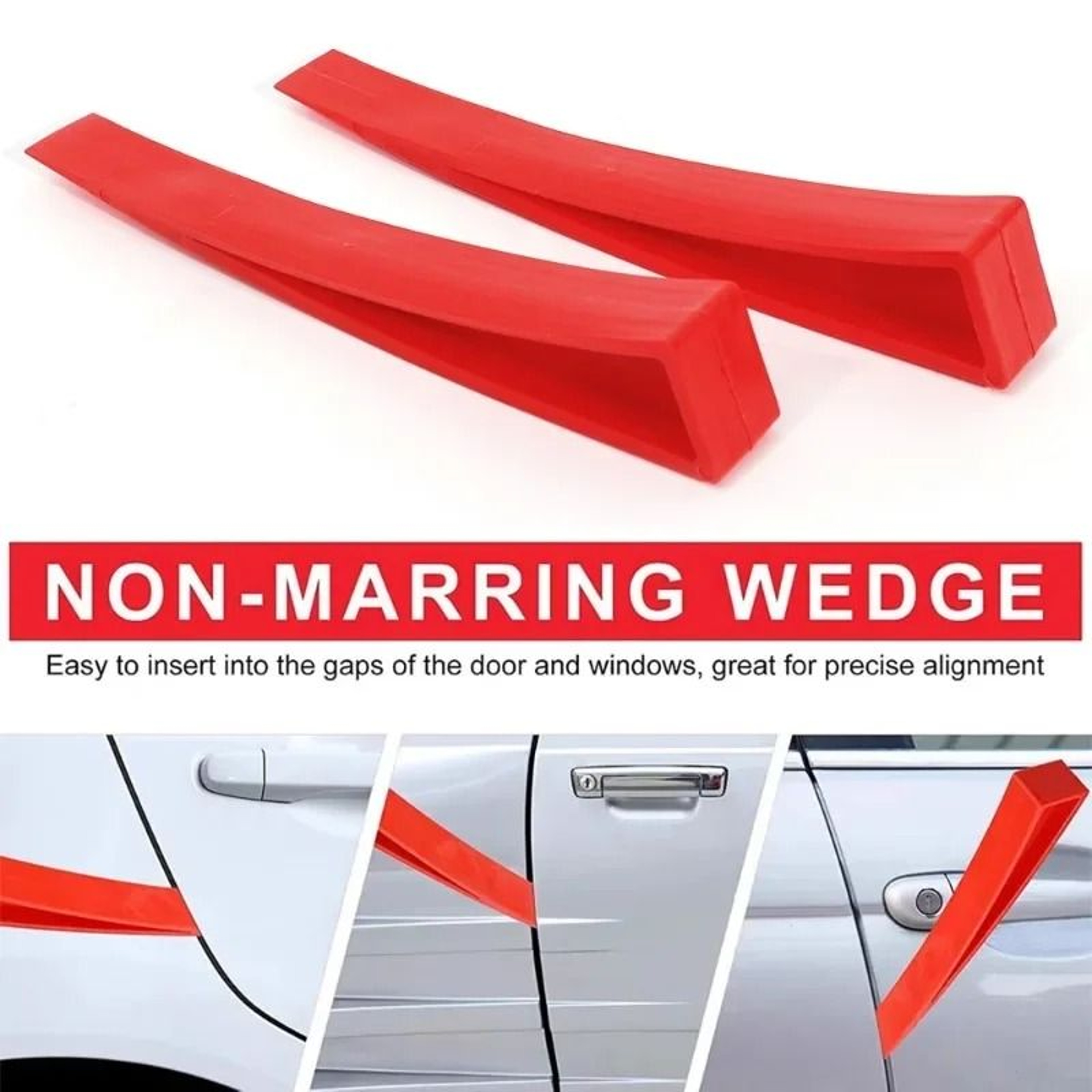 Red Car Door Wedge Tool  Professional Paintless Dent Removal  Window Gap Spreader 1