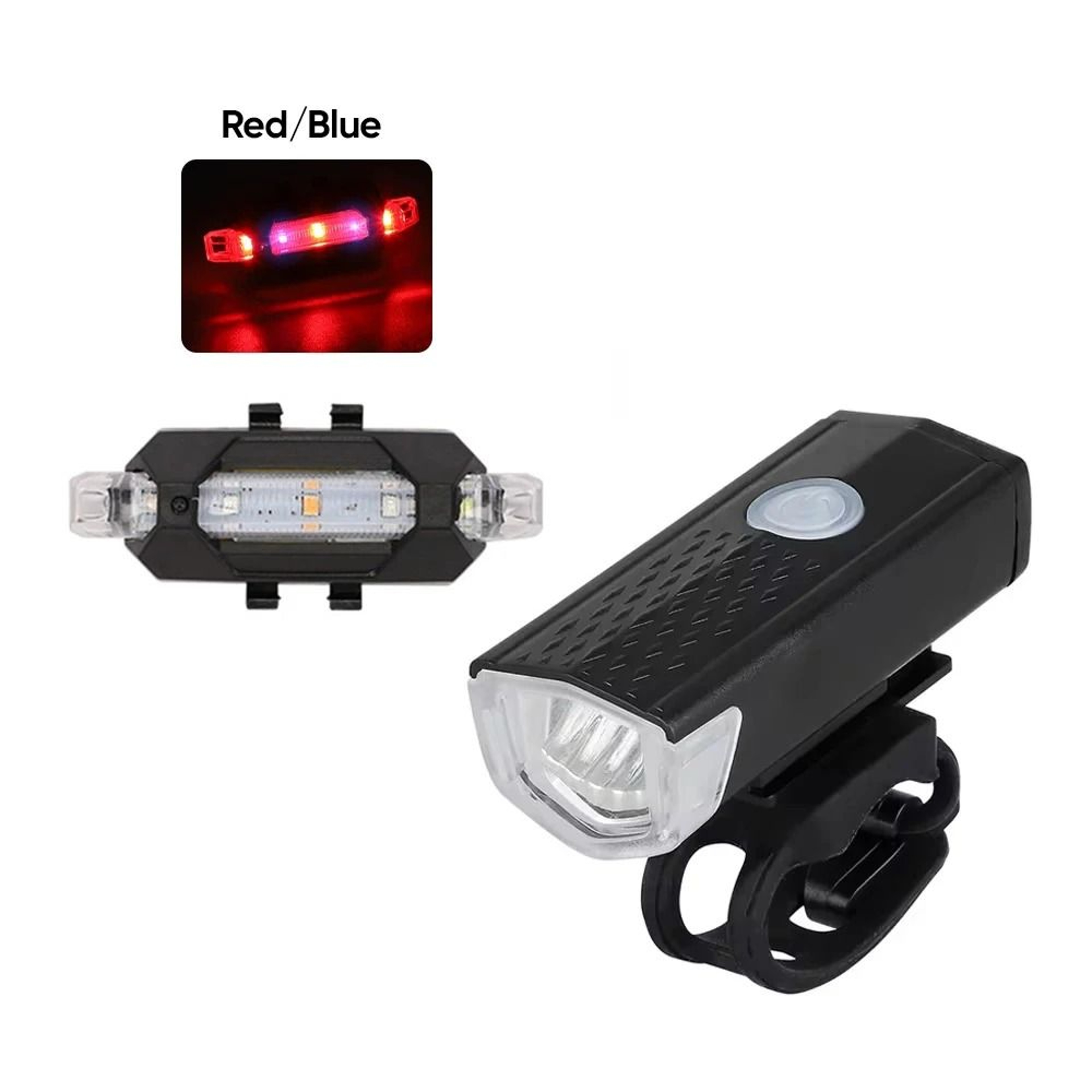 Rechargeable LED Bicycle Light Set  HighIntensity MTB Front Headlight  Red Warning Tail Light Kit 16