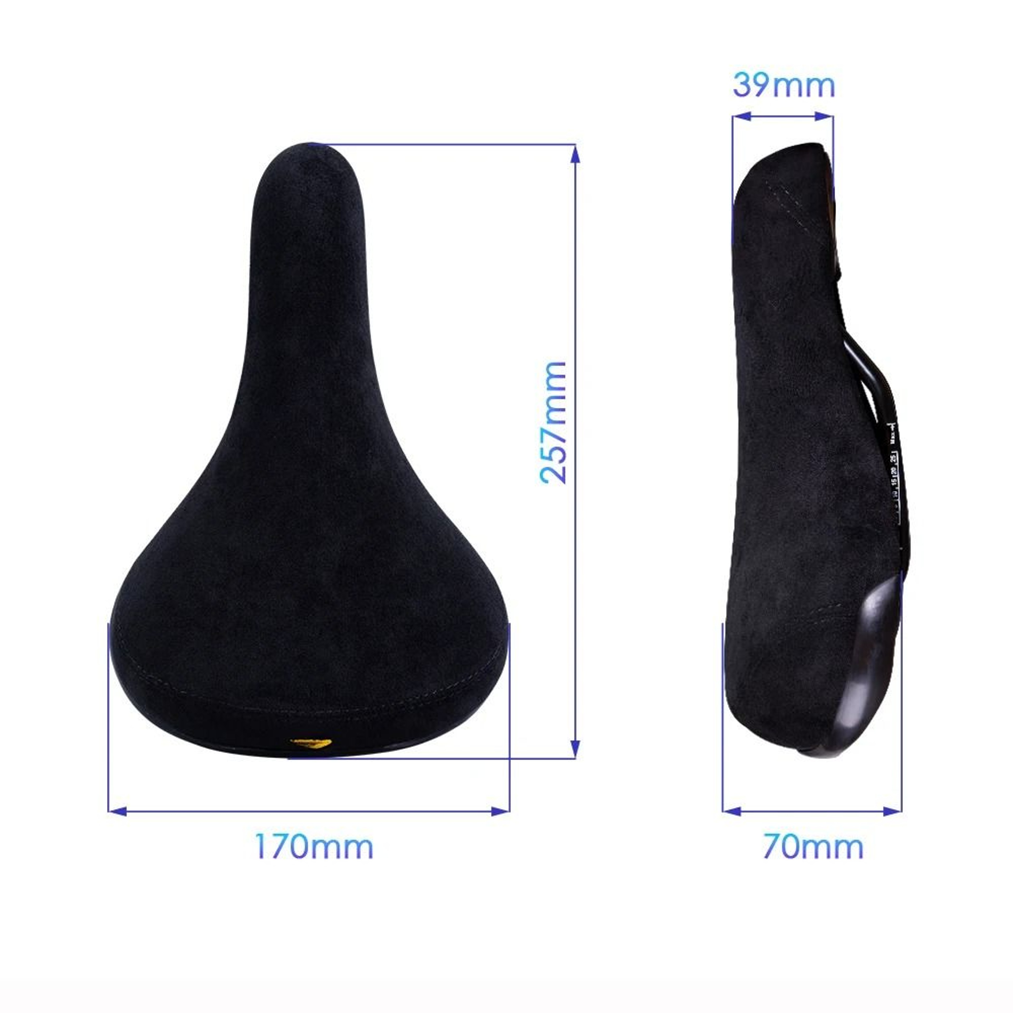 Funsea Professional Wheelie Bicycle Saddle  Black Flannelette Embroidery Seat With 8mm HighStrength 3