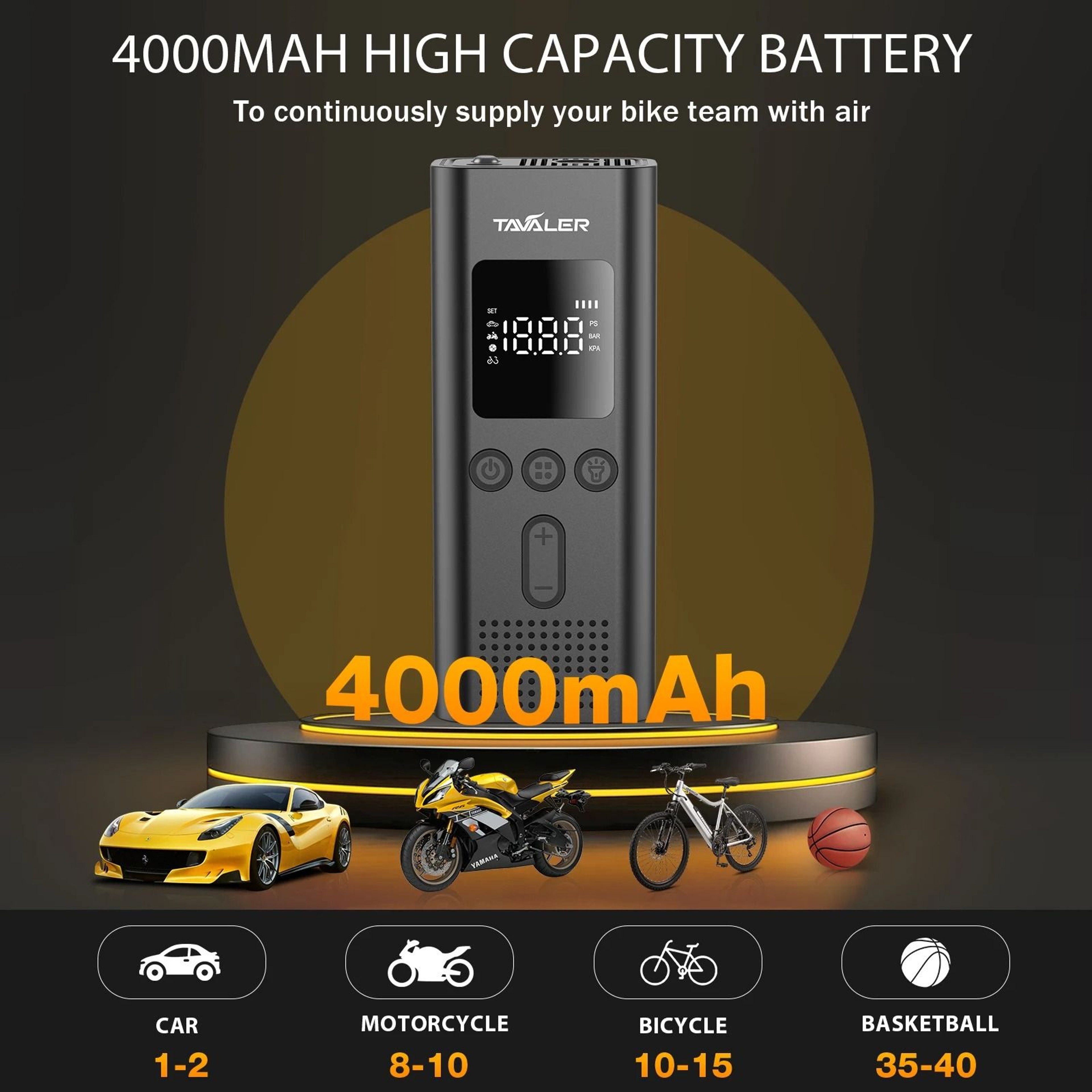 150PSI Wireless Smart Air Pump  Portable Electric Tire Inflator For Cars Motorcycles  Bicycles 2