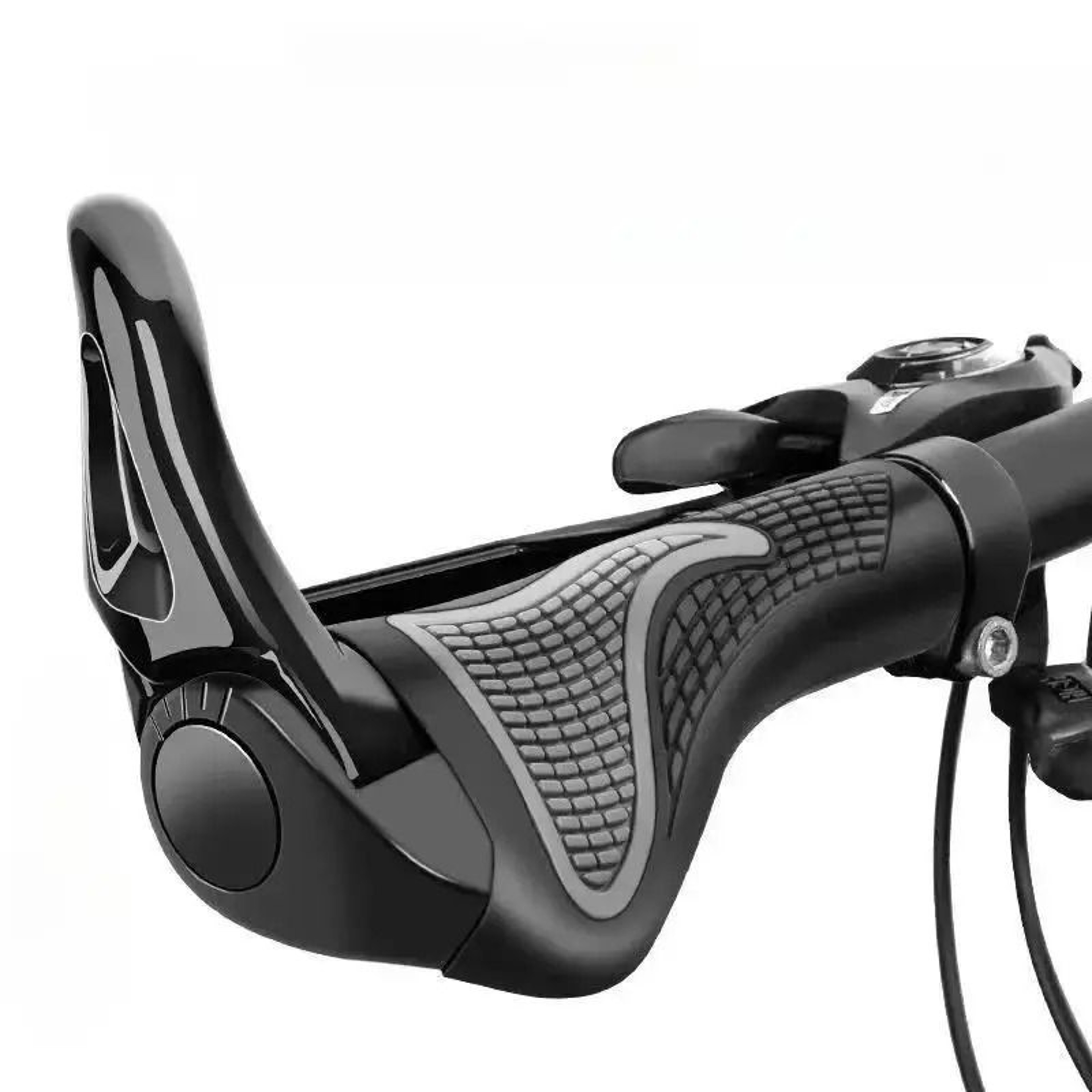Ergonomic ShockAbsorbing Mountain Bike Grips  AntiSlip Rubber Horn Grips With Bilateral Locking Sys 0