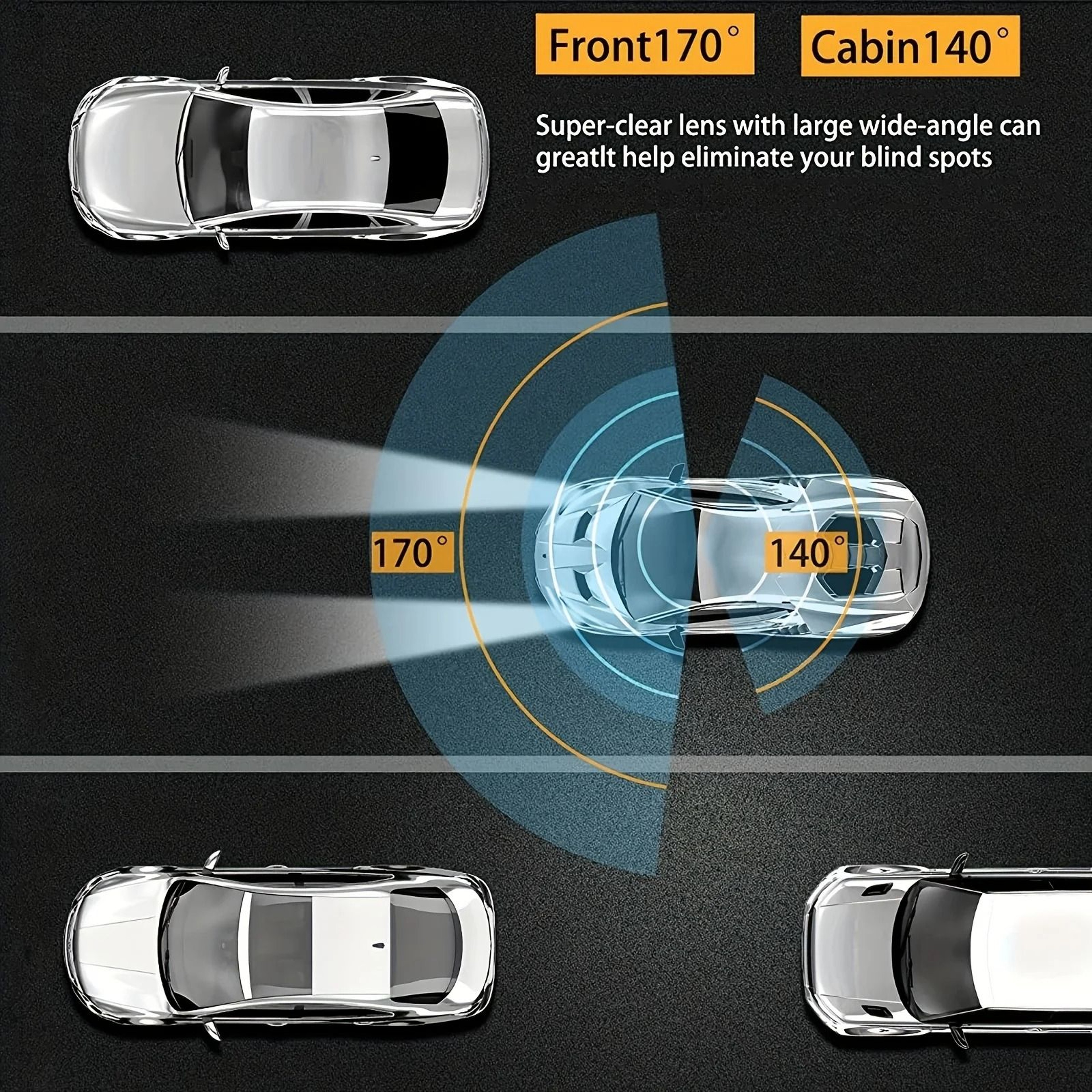 1080P WiFi Dual Dash Cam  Front  Interior Car Camera With IR Night Vision  Loop Recording 4