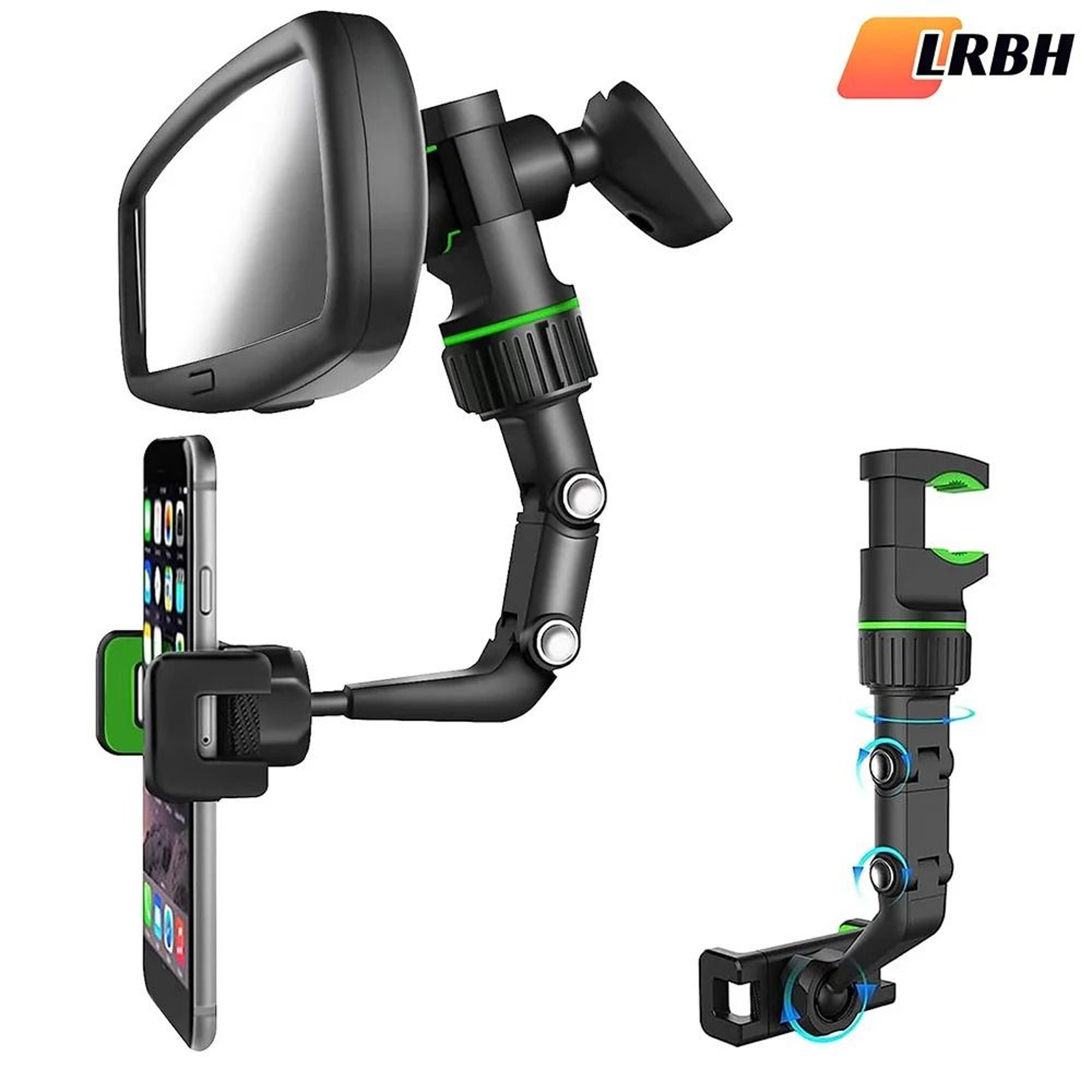 360 Rotatable Rearview Mirror Phone Holder  Retractable Multifunctional Car Mount For All Vehicles 0