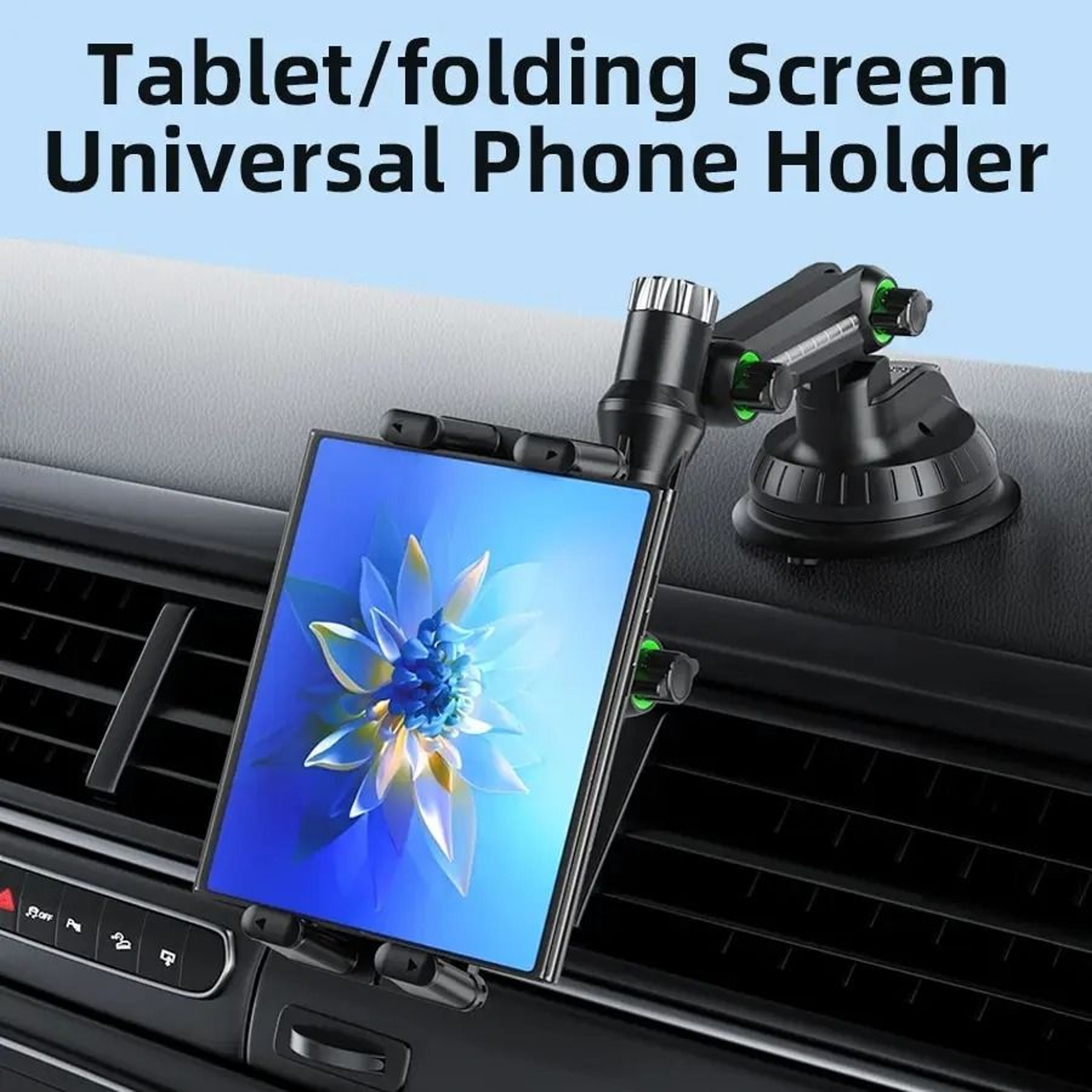Dashboard HighIntensity Tablet  Phone Suction Mount  Universal Car Holder For 715 Pads  Folding Scr 0