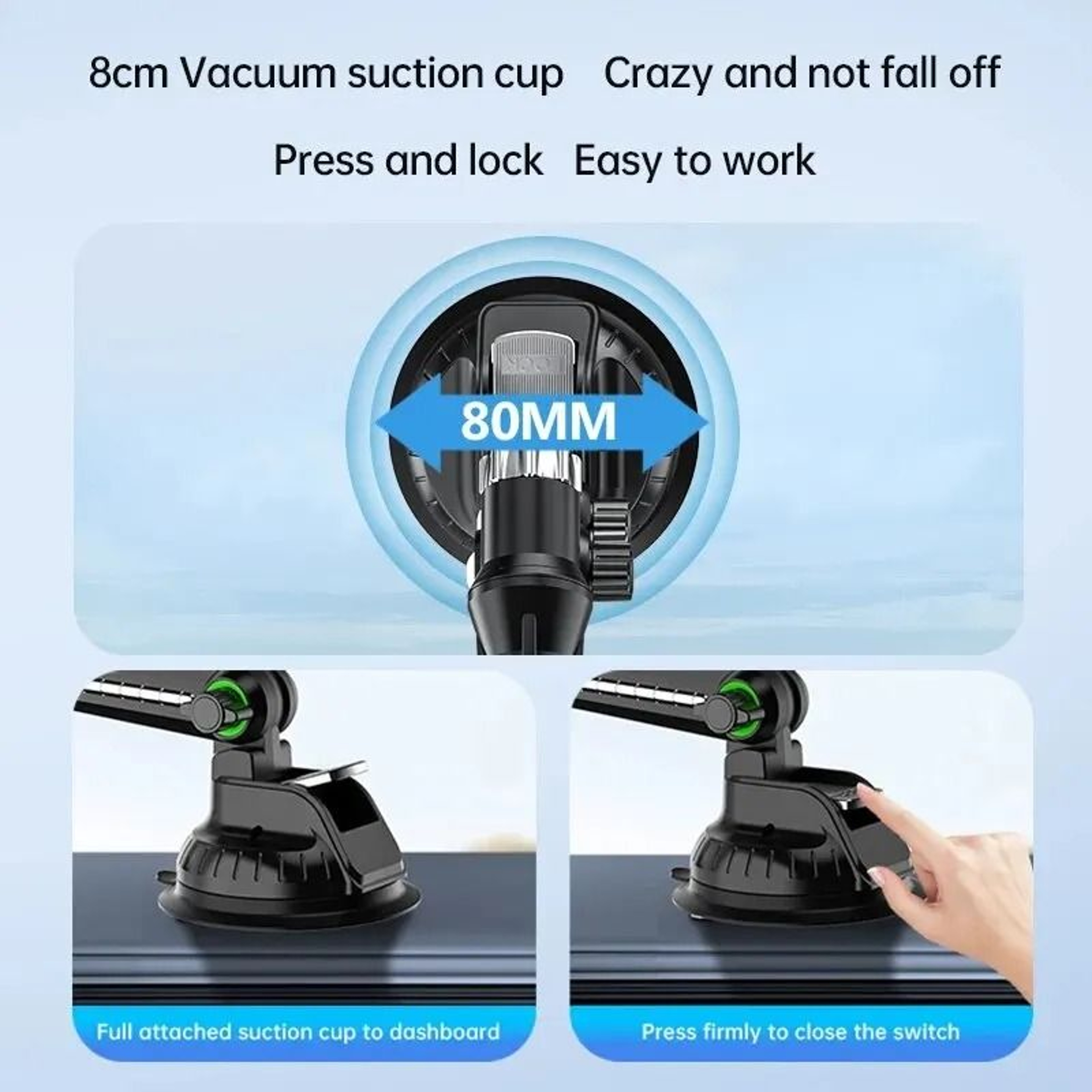 Dashboard HighIntensity Tablet  Phone Suction Mount  Universal Car Holder For 715 Pads  Folding Scr 3